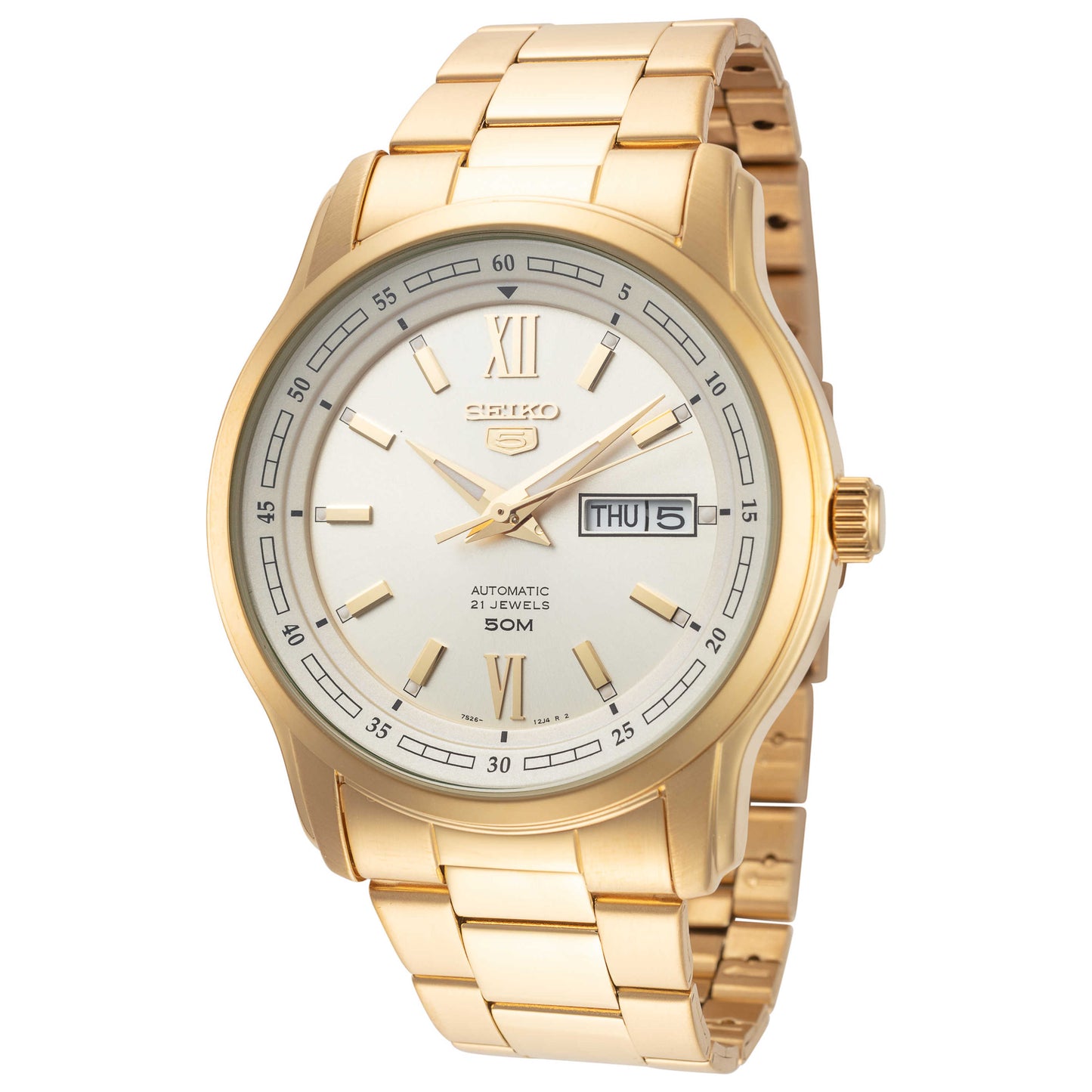 Front view of Seiko Series 5 Men's Automatic Watch SNKP20