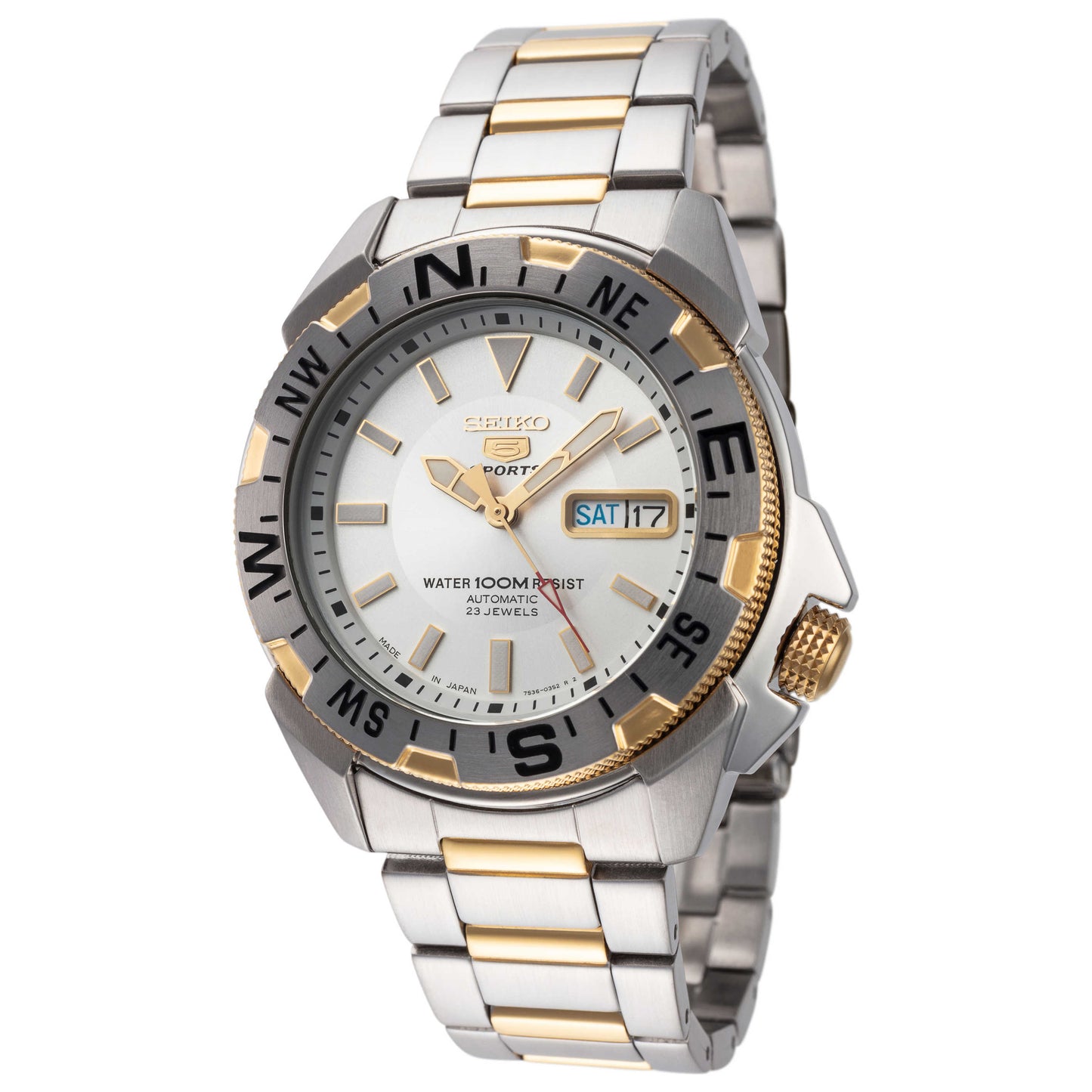 Front view of Seiko Series 5 Sport Men's Automatic Watch SNZF08J1