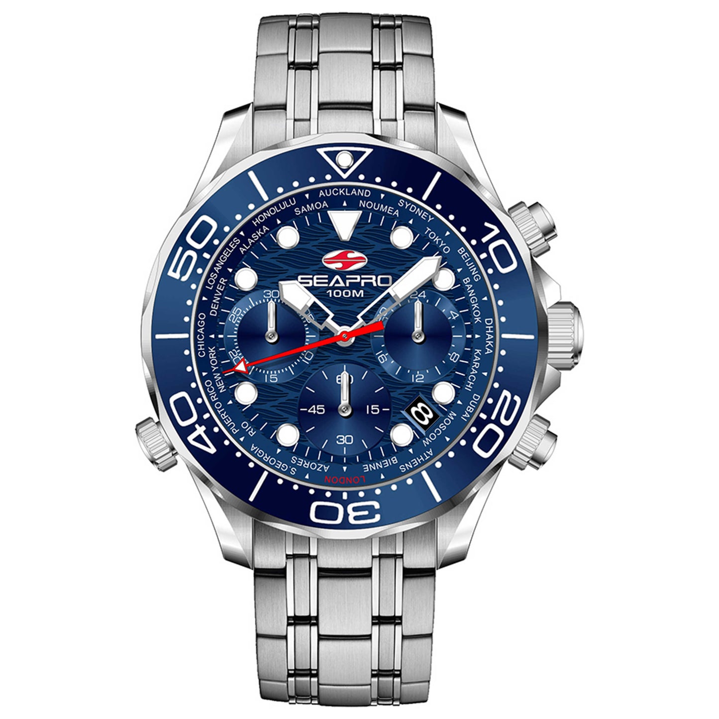 Front view of Seapro Mondial Timer Men's Quartz Watch SP0152