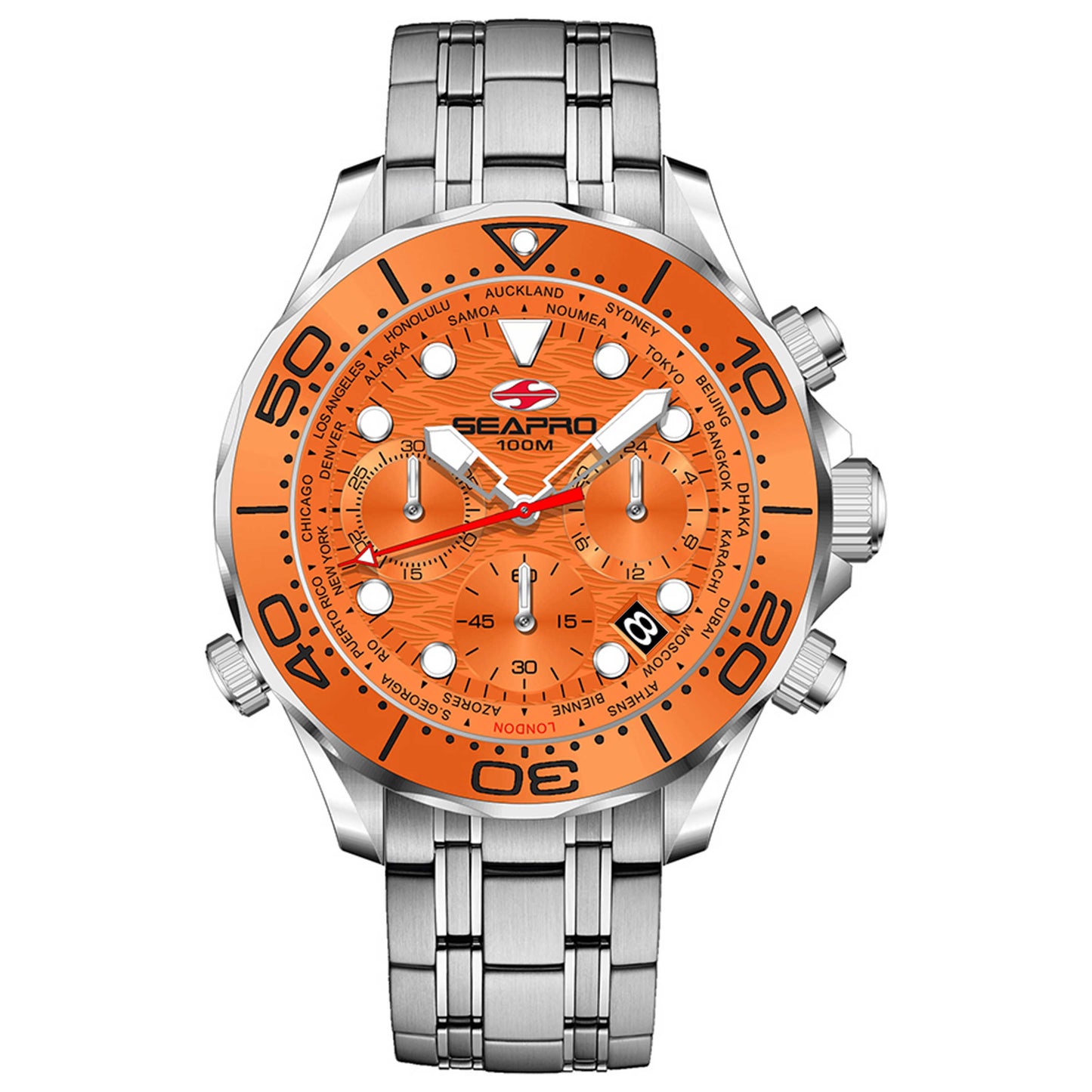 Front view of Seapro Mondial Timer Men's Quartz Watch SP0154