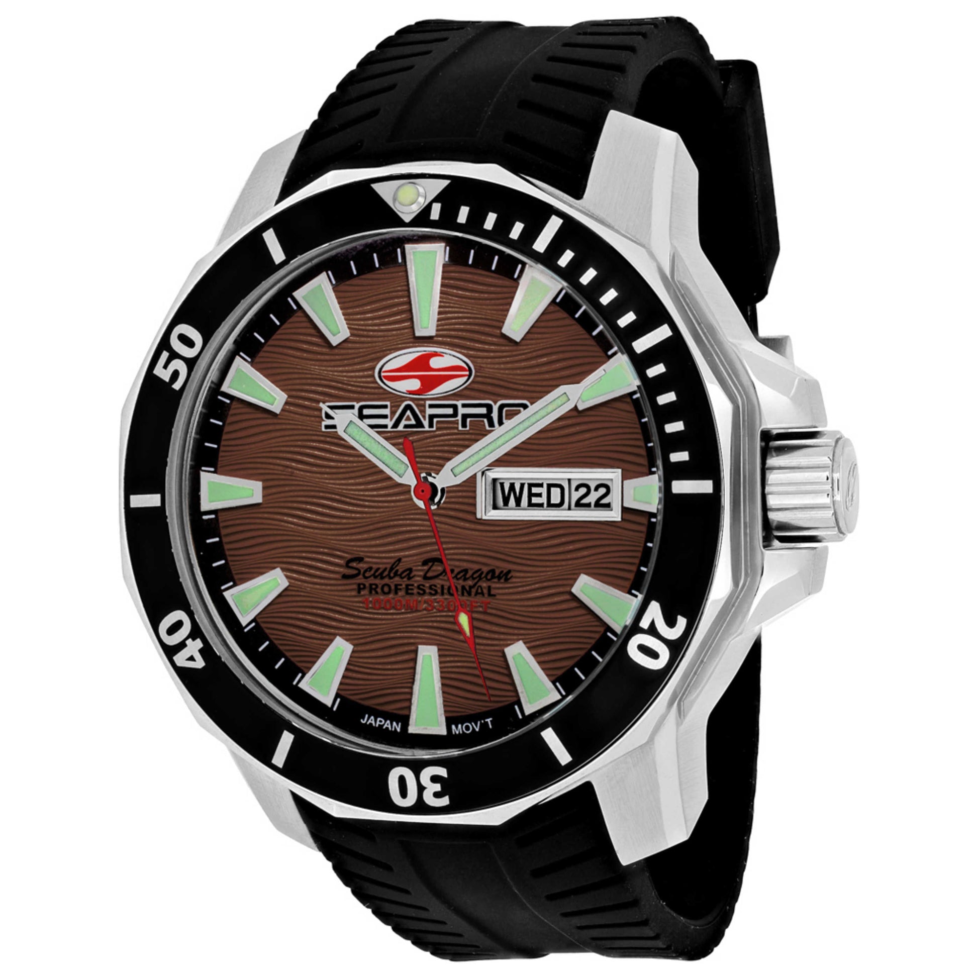 Front view of Seapro Scuba Dragon Diver Men's Quartz Watch SP8315