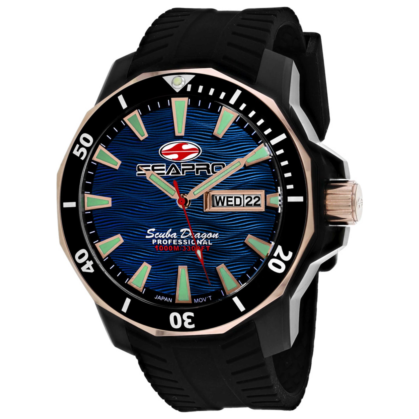 Front view of Seapro Scuba Dragon Diver Men's Quartz Watch SP8322