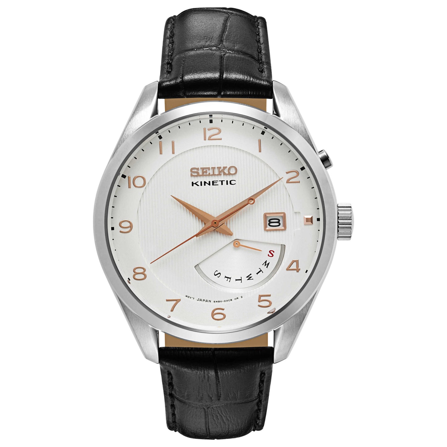 Front view of Seiko Core Men's Kinetic Powered/Autoquartz Watch SRN049