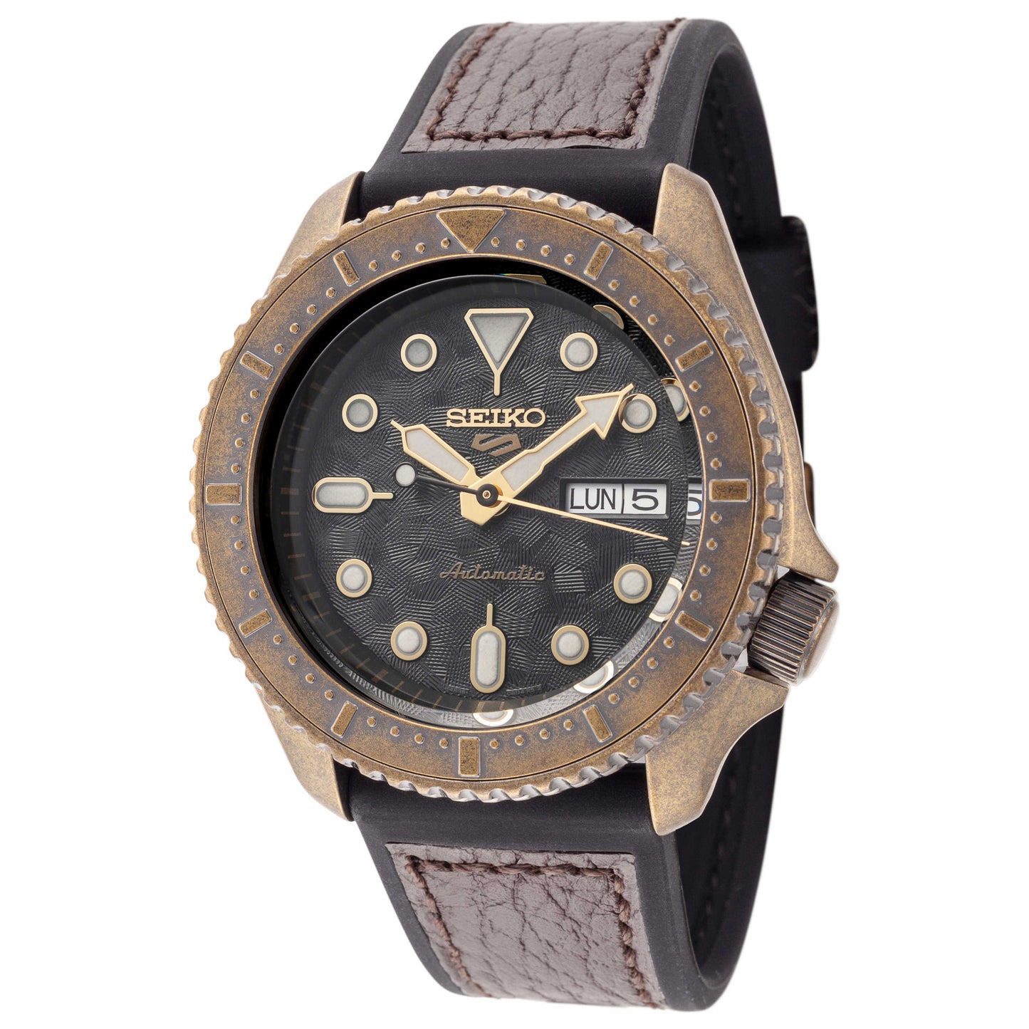 Front view of Seiko Series 5 Men's Automatic Watch SRPE80