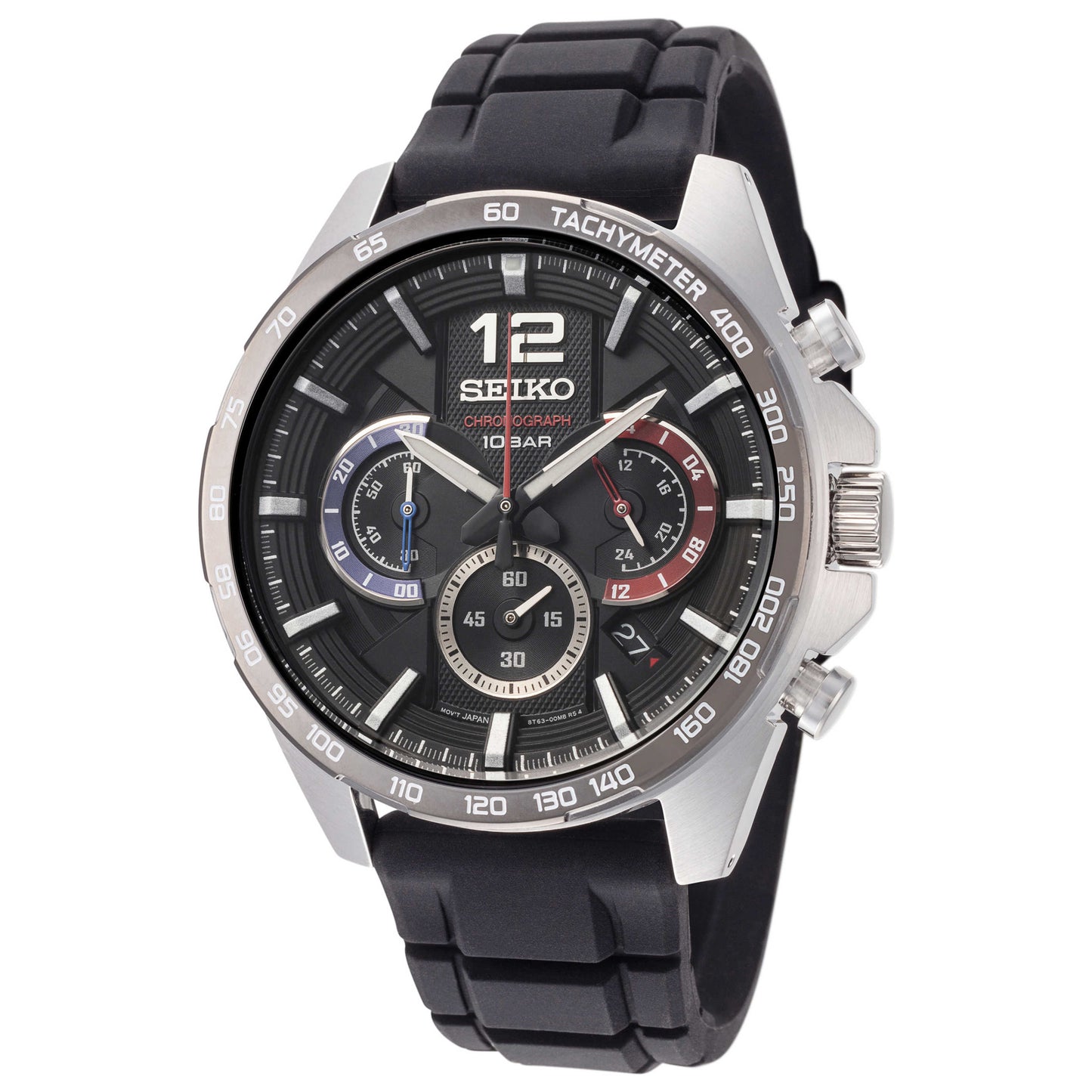 Front view of Seiko Classic Chrono Men's Quartz Watch SSB347