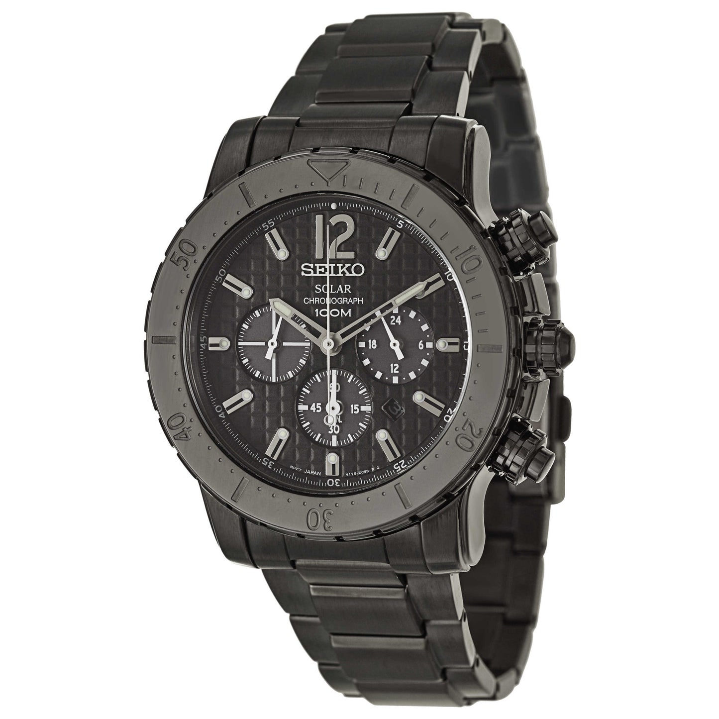 Front view of Seiko Core Men's Solar Powered Quartz Watch SSC225