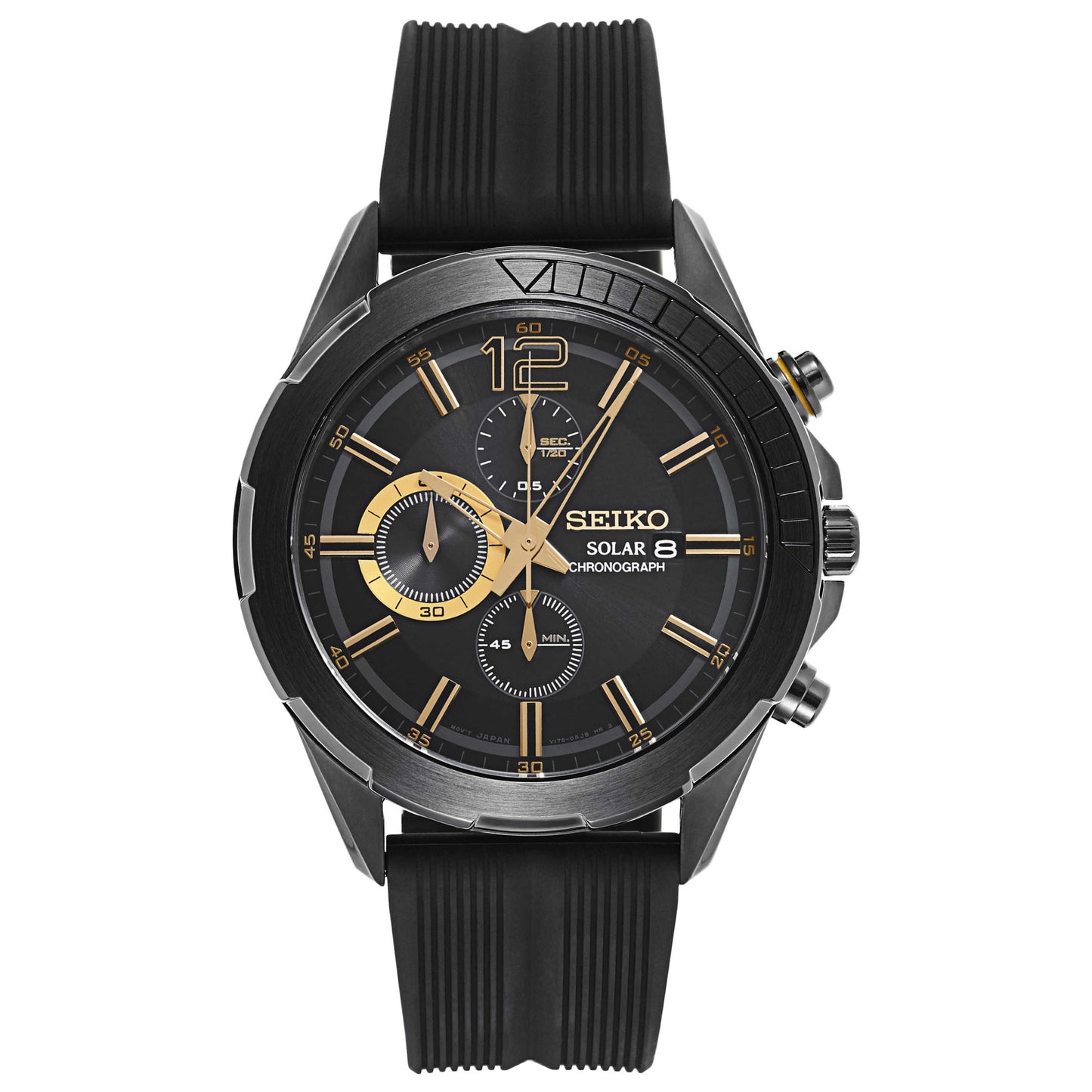 Front view of Seiko Recraft Series Men's Solar Powered Quartz Watch SSC385