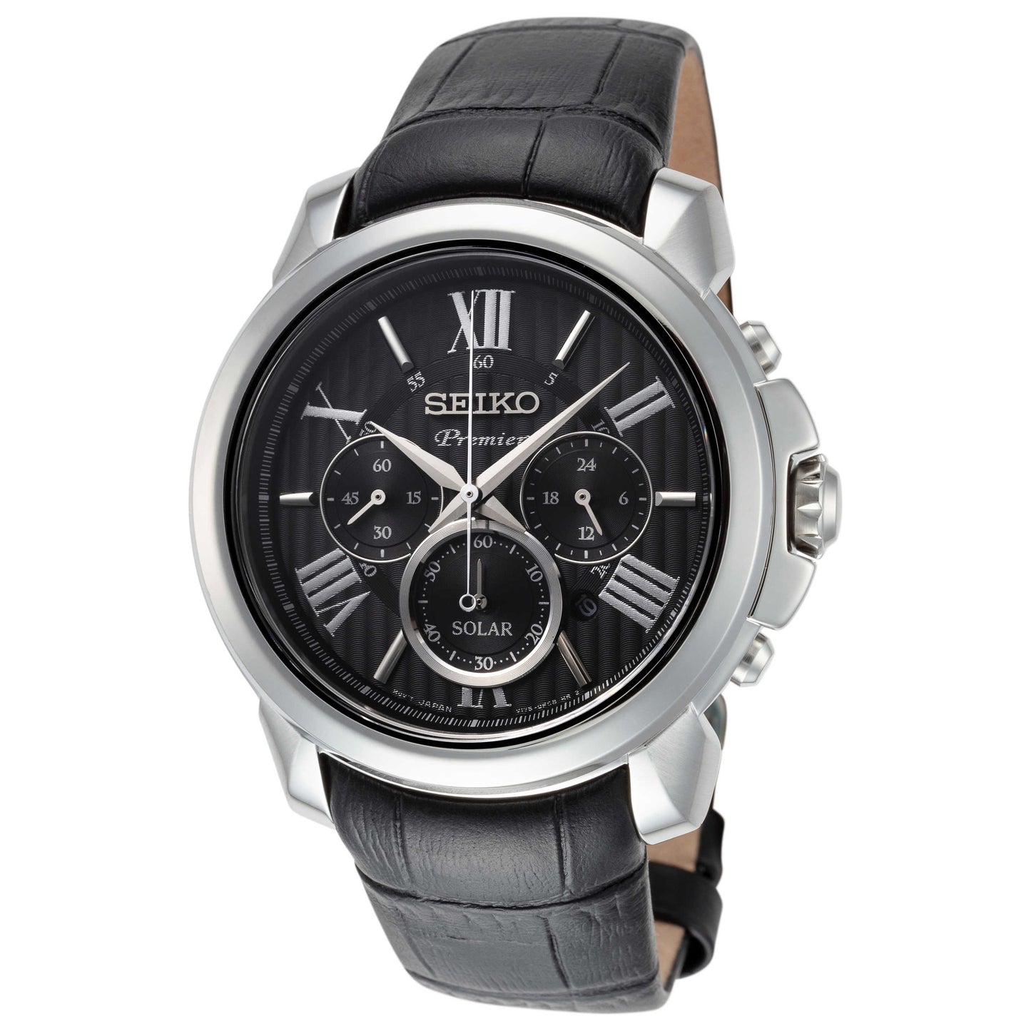 Front view of Seiko Premier Men's Solar Watch SSC597P2