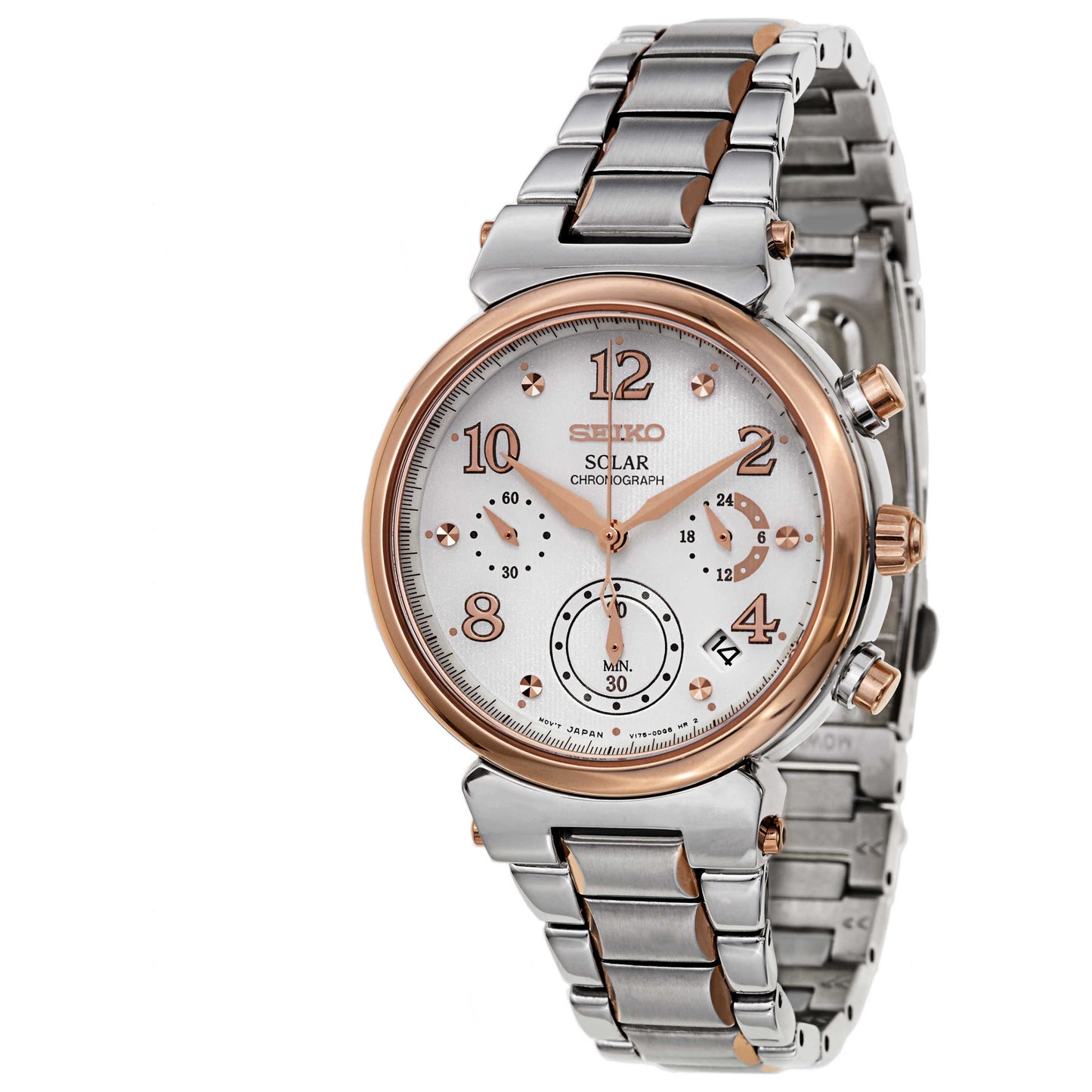 Front view of Seiko Core Women's Solar Powered Quartz Watch SSC862