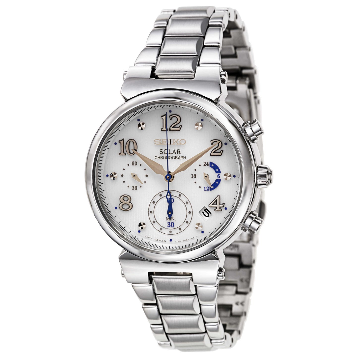 Front view of Seiko Core Women's Solar Powered Quartz Watch SSC863