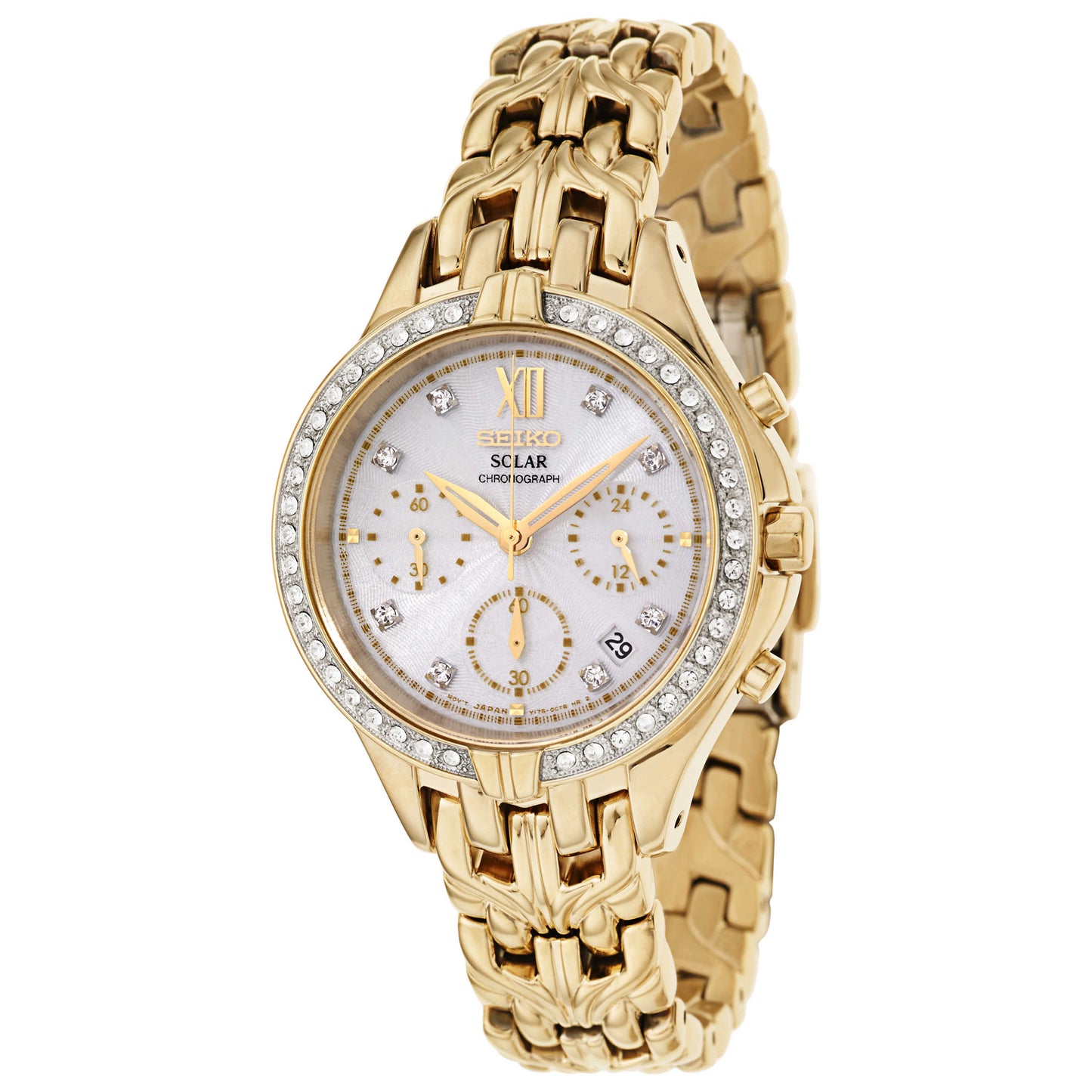 Front view of Seiko Core Women's Solar Powered Quartz Watch SSC876