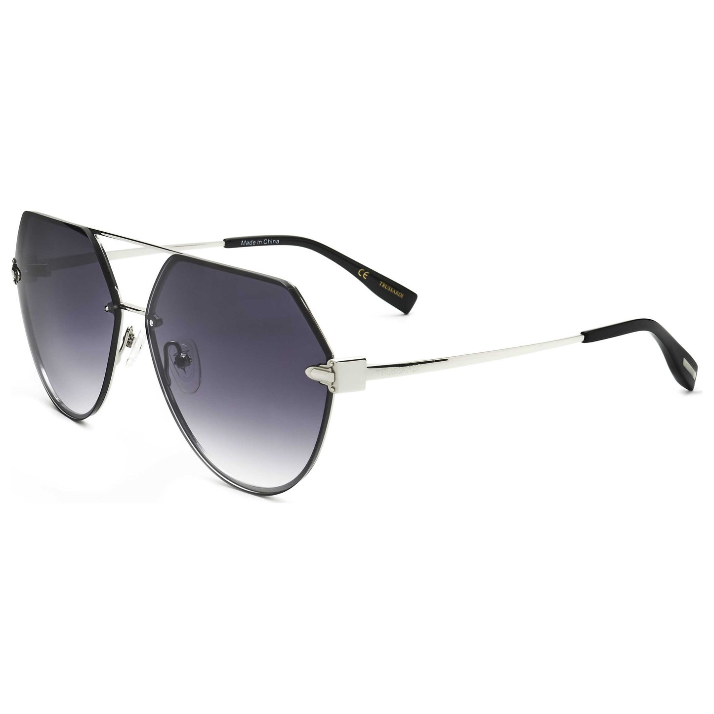 Front view of Trussardi Women's Sunglasses STR454FL-003BS-63