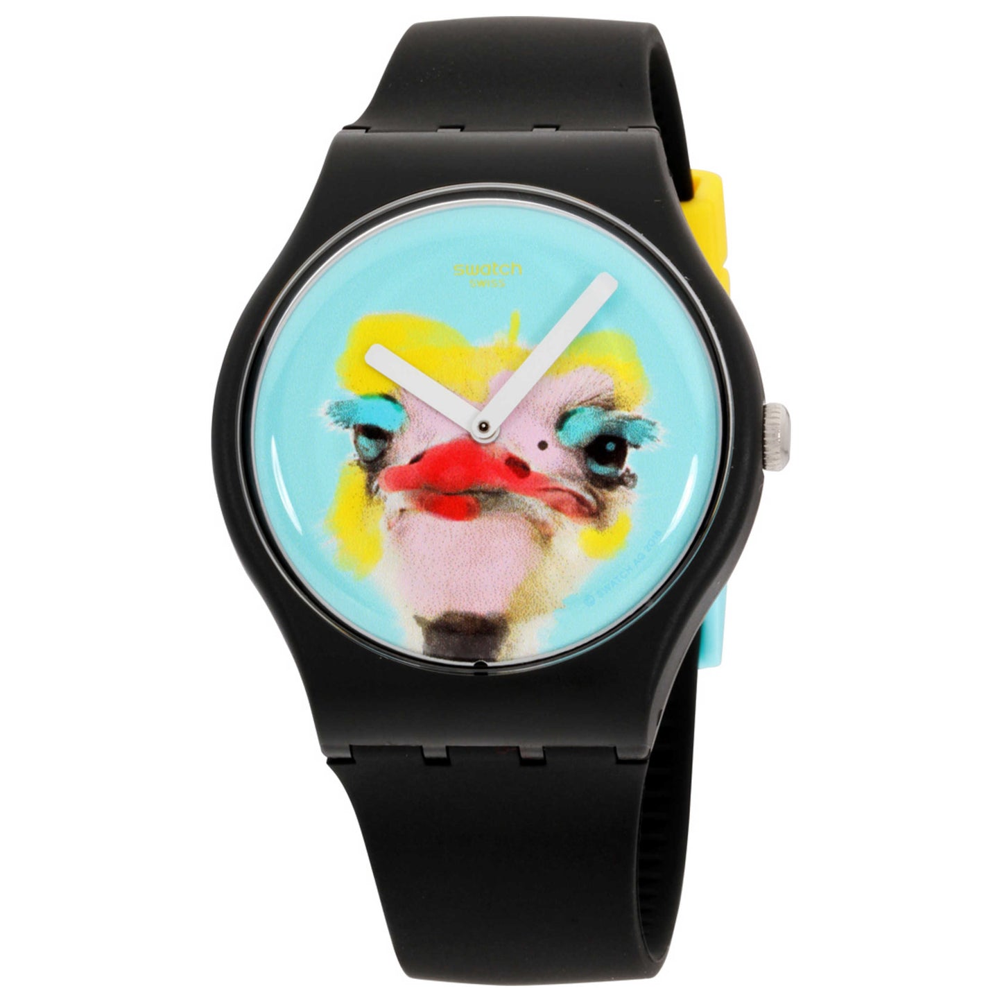 Front view of Swatch Silicone Men's Quartz Watch SUOB159