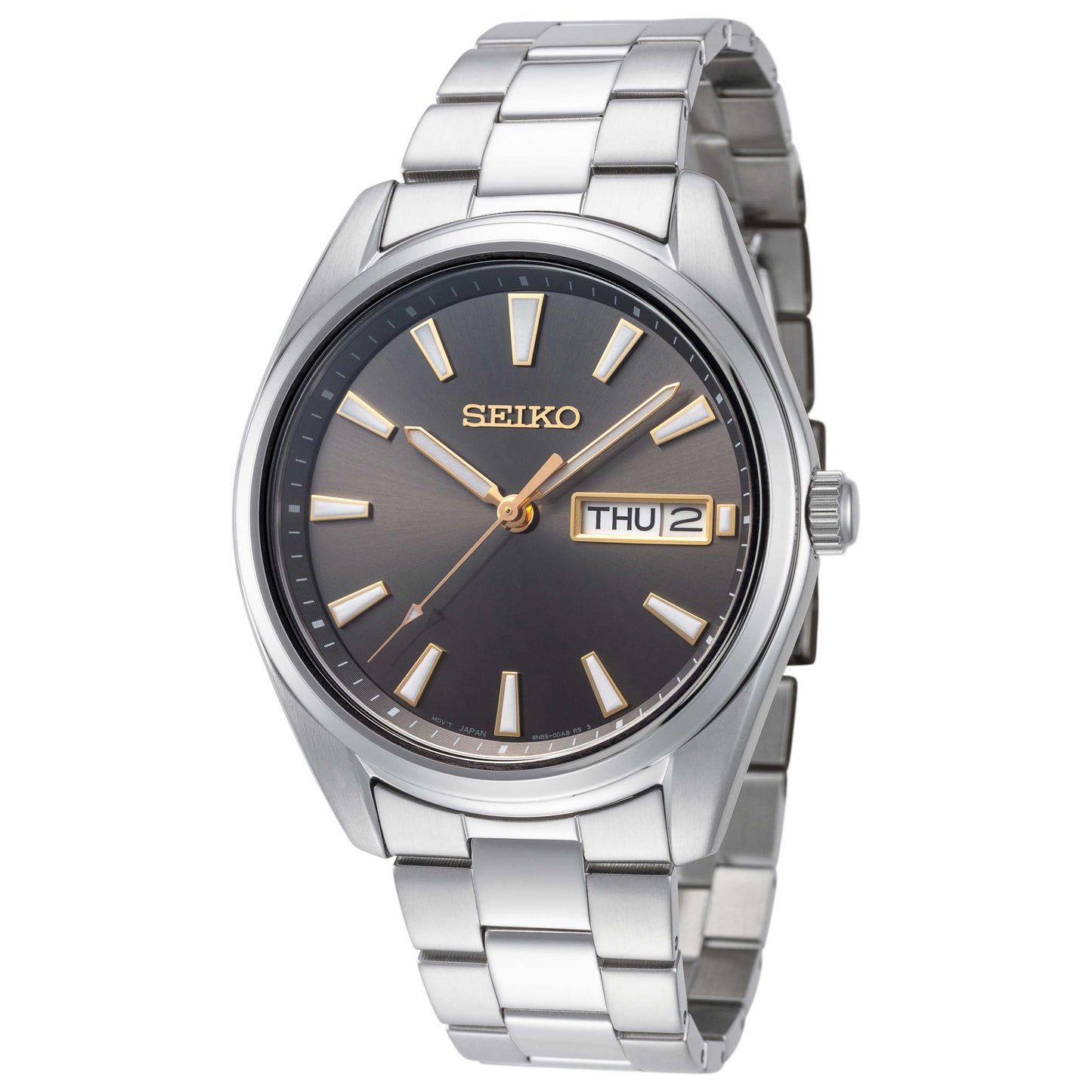 Front view of Seiko Classic Men's Quartz Watch SUR343P1