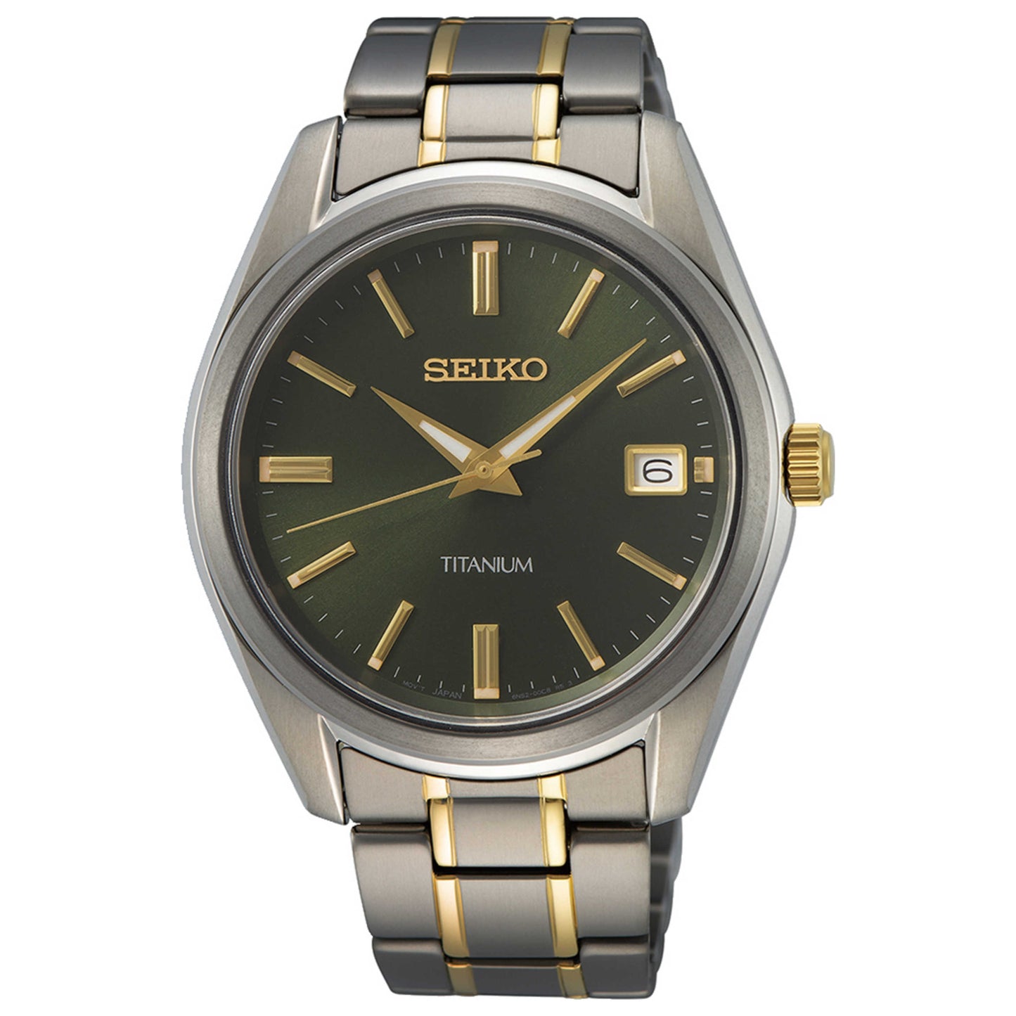 Front view of Seiko Titanium Men's Quartz Watch SUR377P1