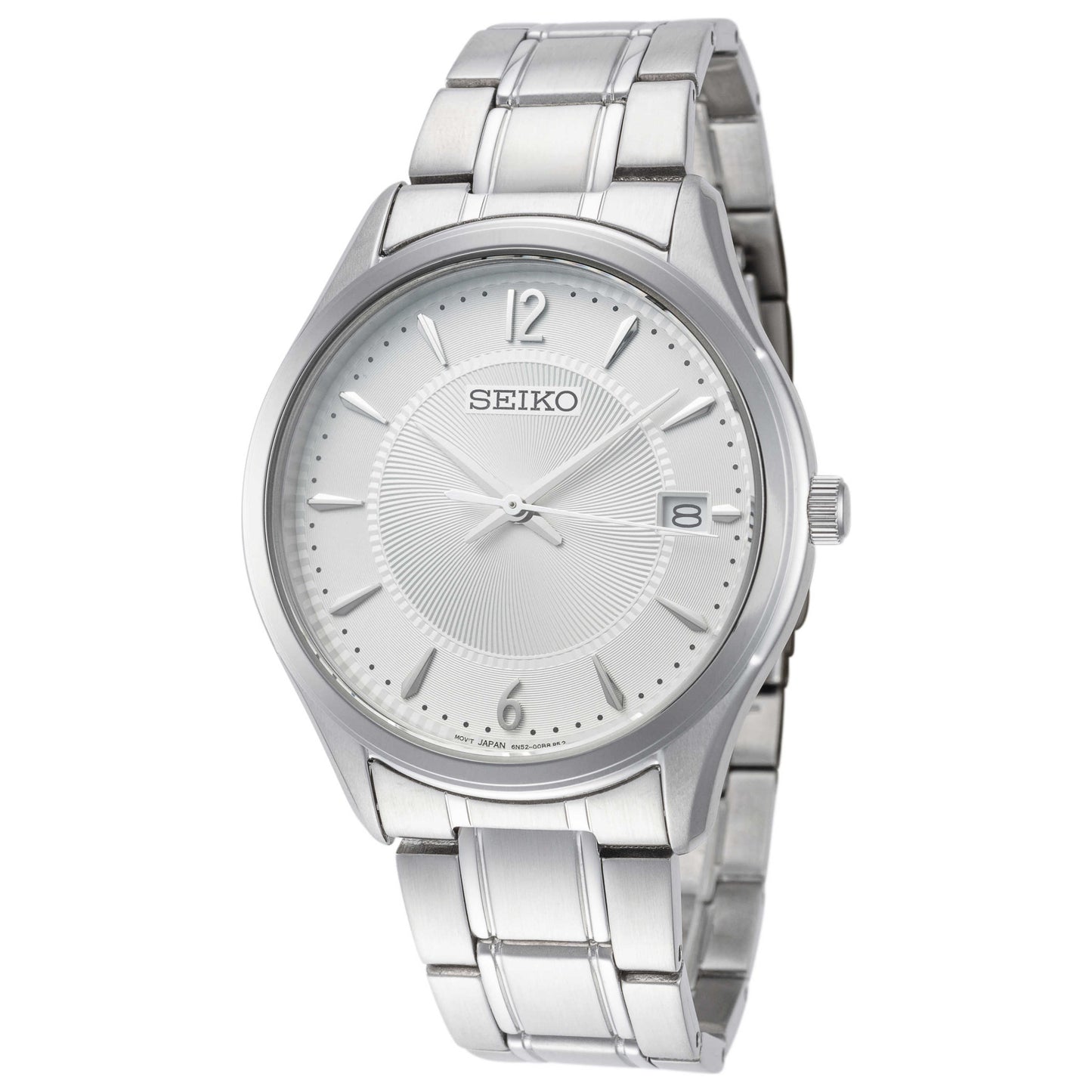 Front view of Seiko Classic Men's Quartz Watch SUR417P1