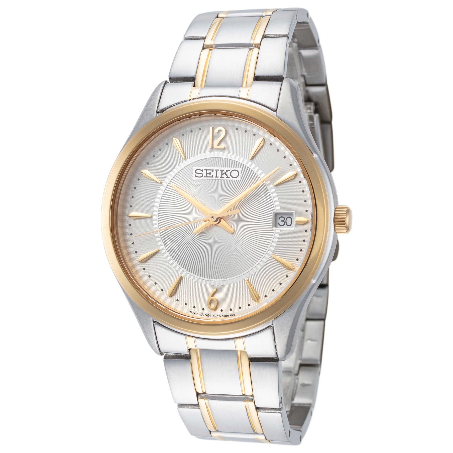Front view of Seiko Classic Men's Quartz Watch SUR468P1