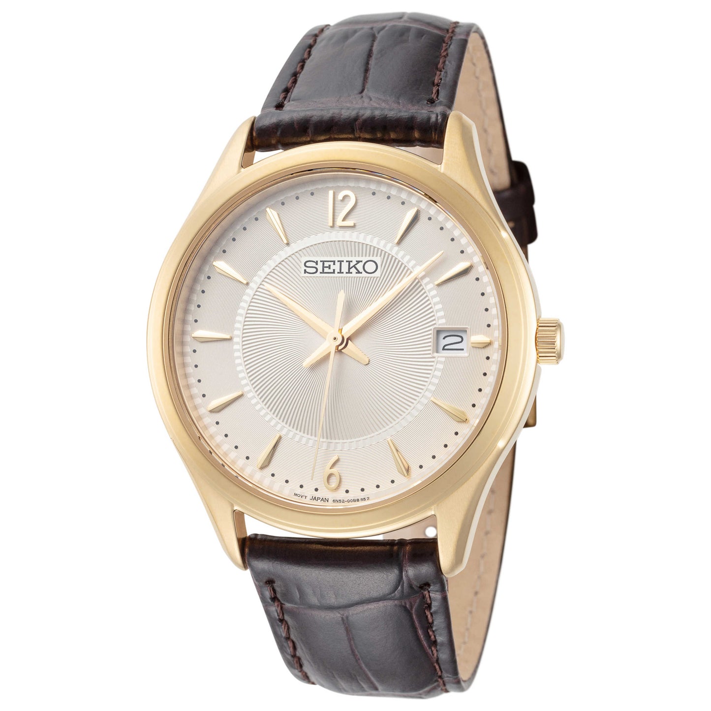 Front view of Seiko Classic Men's Quartz Watch SUR472P1