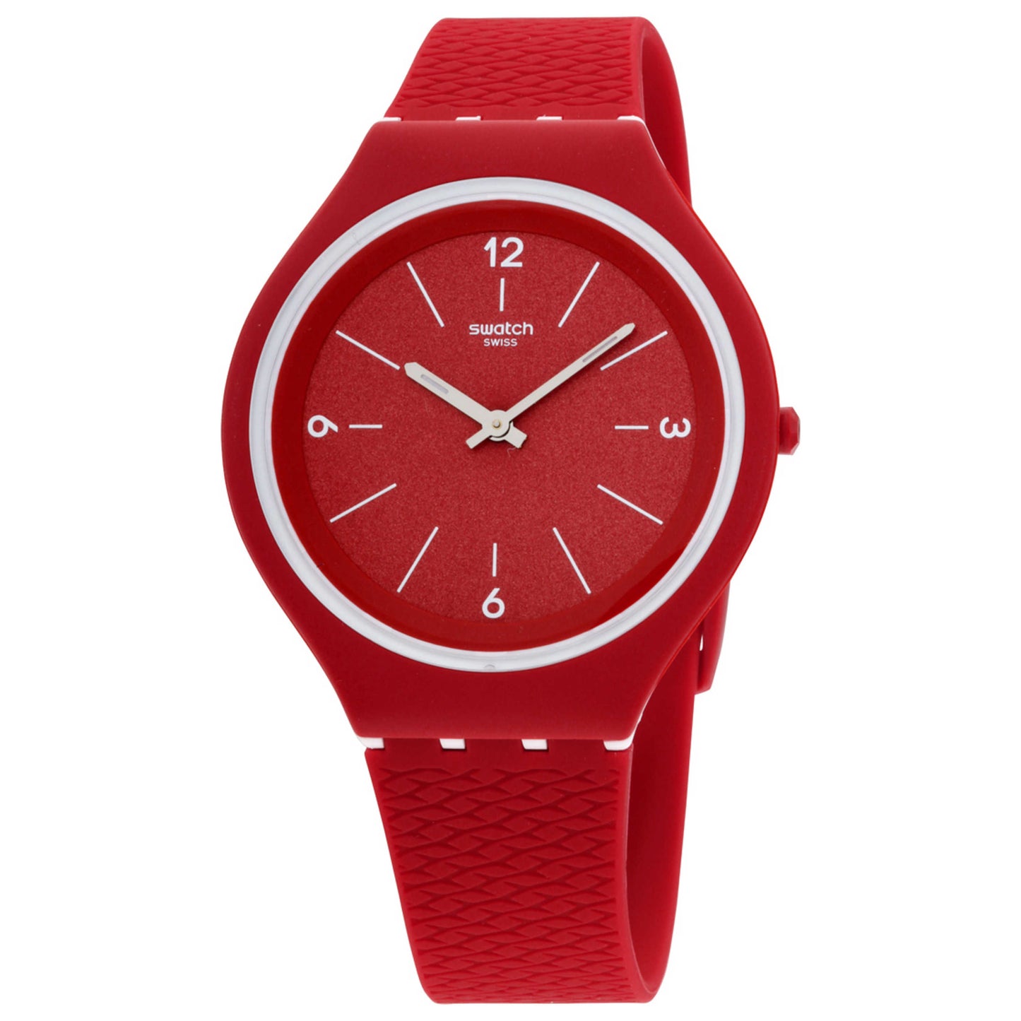 Front view of Swatch Silicone Women's Quartz Watch SVUR101