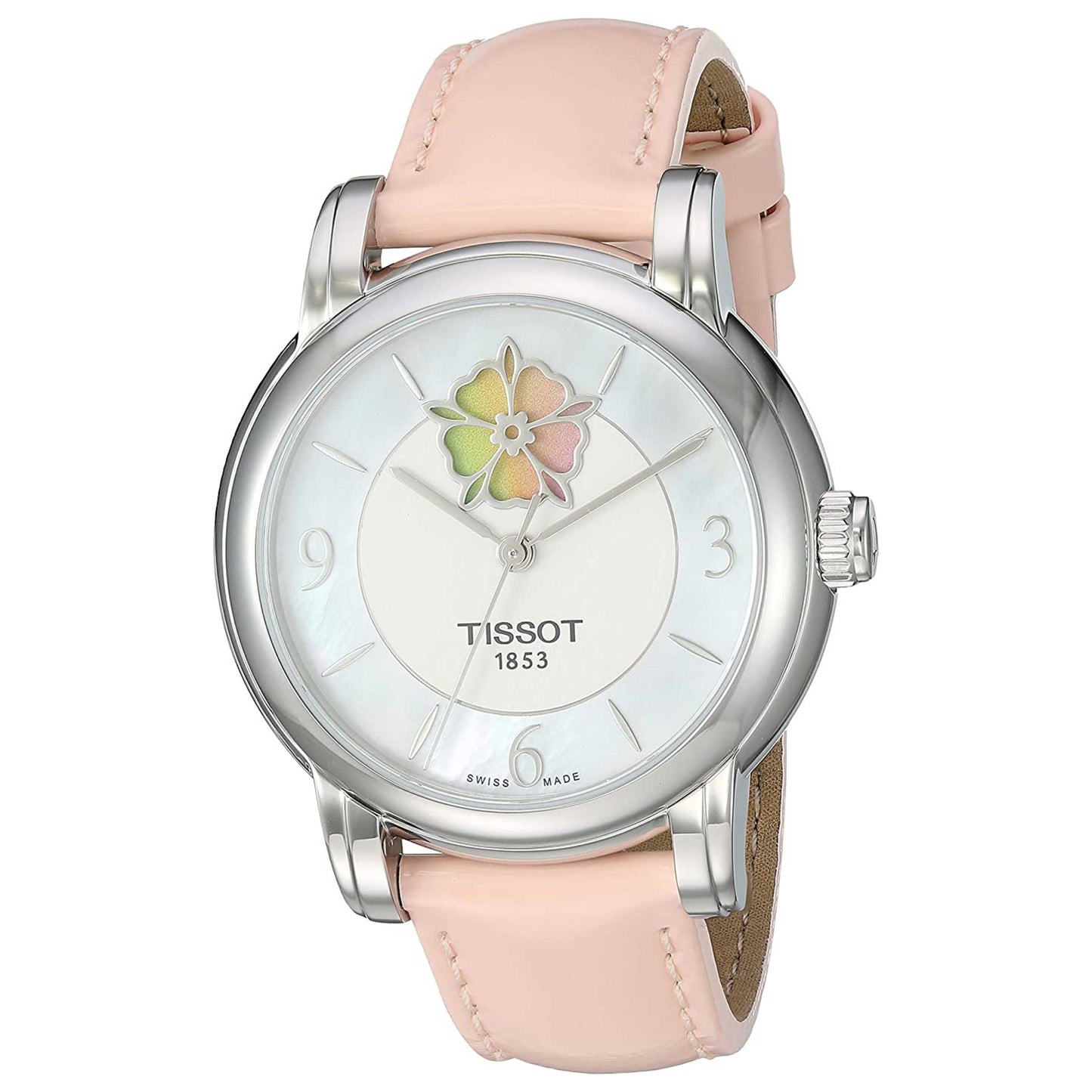 Front view of Tissot Lady Heart Flower Women's Automatic Watch T0502071611700