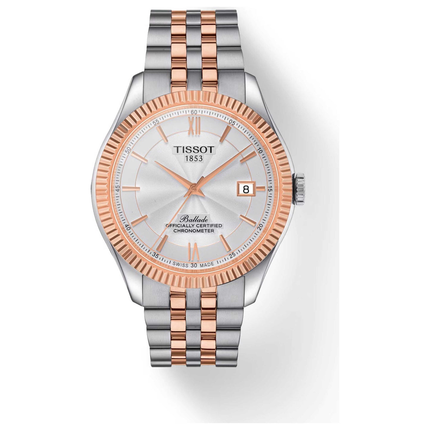 Front view of Tissot Ballade Powermatic 80 Silicium Men's Automatic Watch T1084082227800
