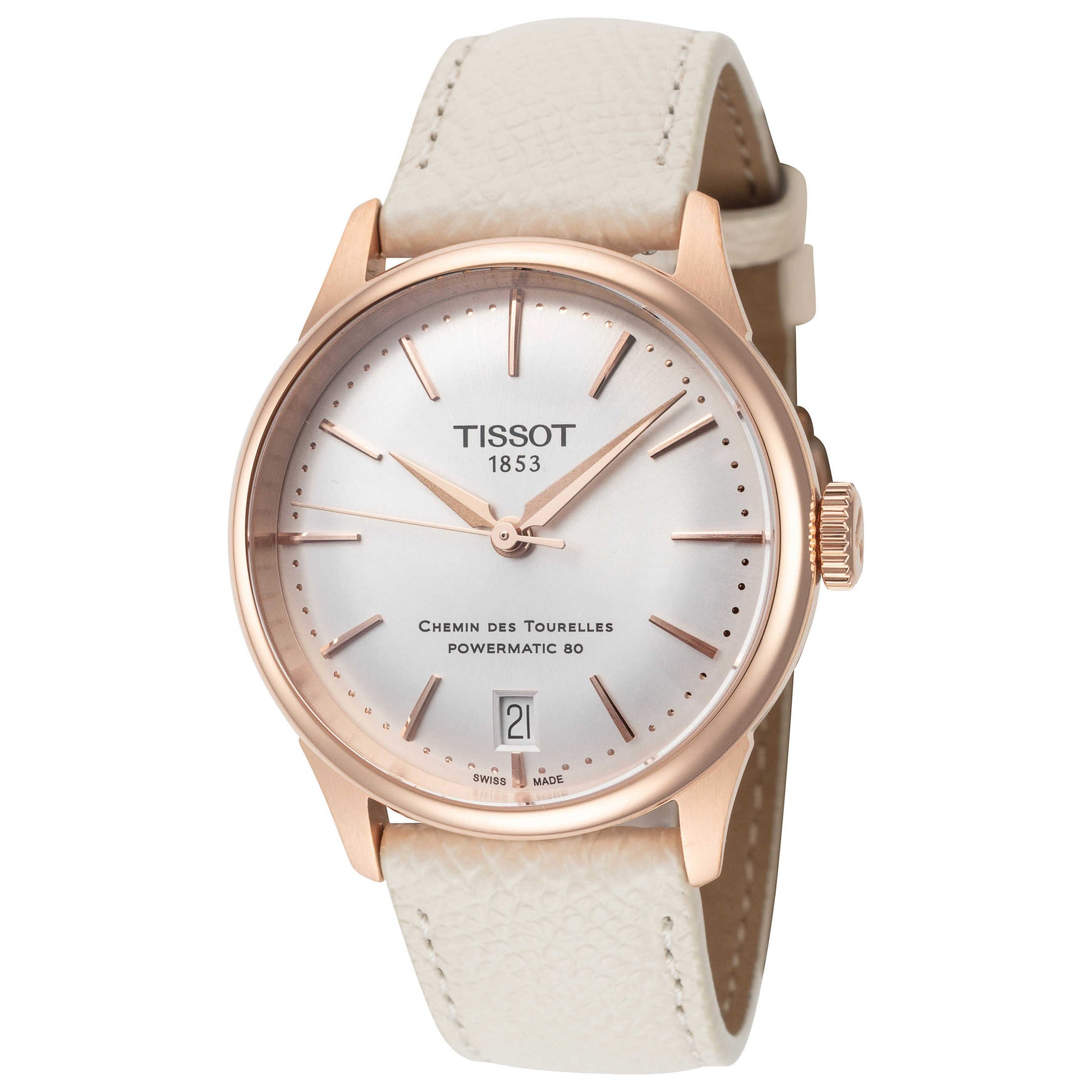 Front view of Tissot Chemin des Tourelles Women's Automatic Watch T1392073603100