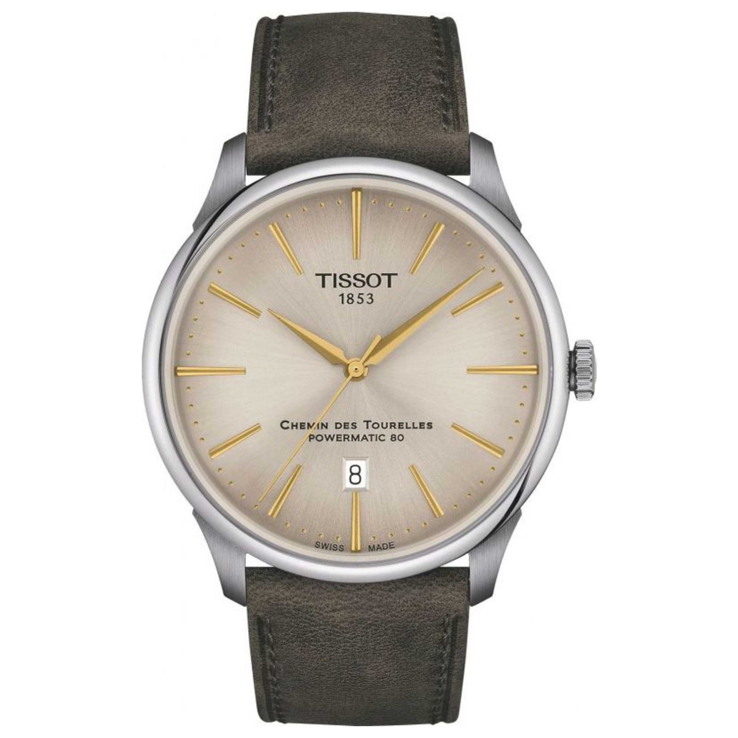Front view of Tissot Chemin des Tourelles Men's Automatic Watch T1394071626100
