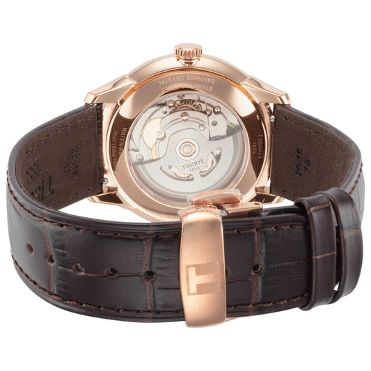 Back view of Tissot Chemin des Tourelles Men's Automatic Watch T1398073603100