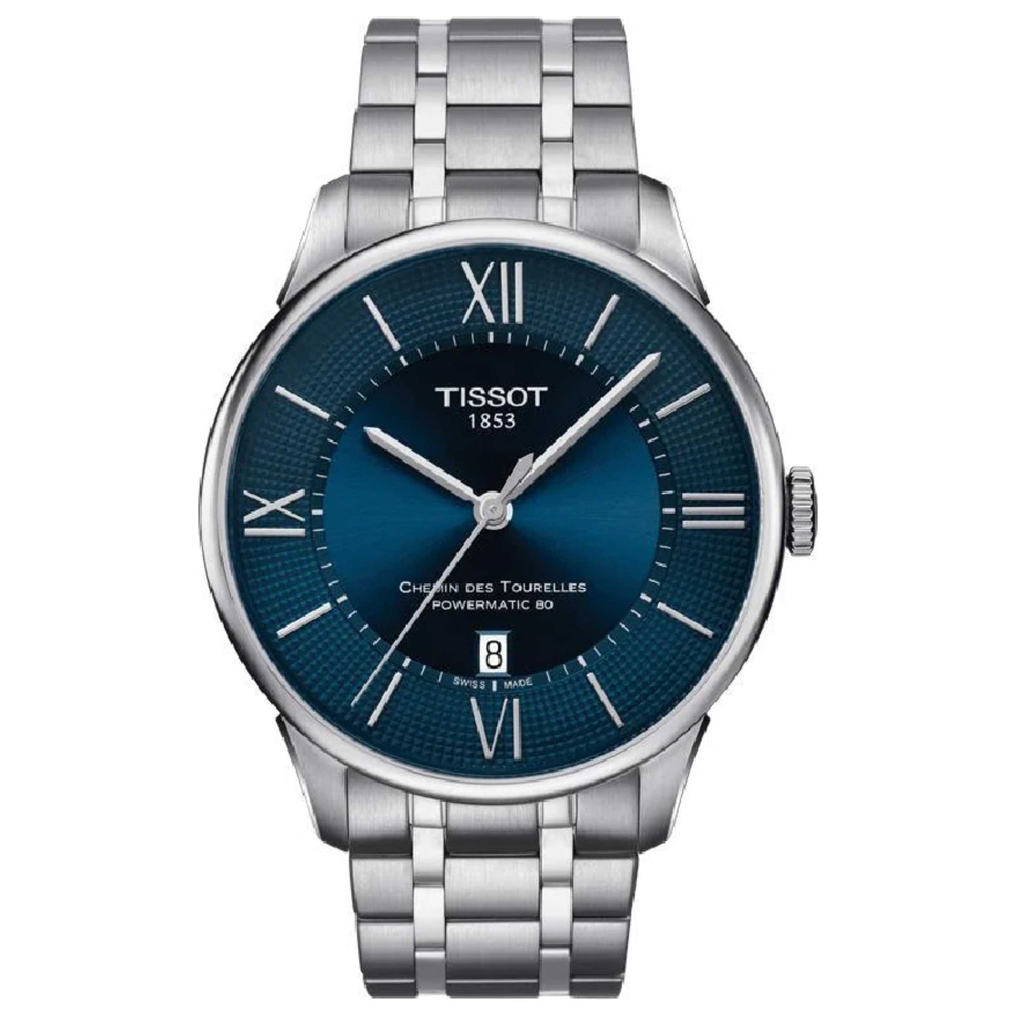 Front view of Tissot Chemin des Tourelles Men's Automatic Watch T1398073603100