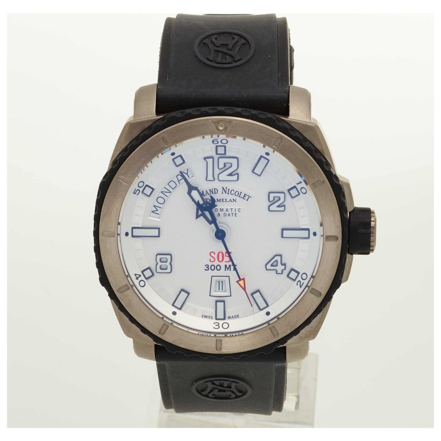 Front view of Armand Nicolet S05 Men's Automatic Watch T610AGN-AG-G9610-SDV