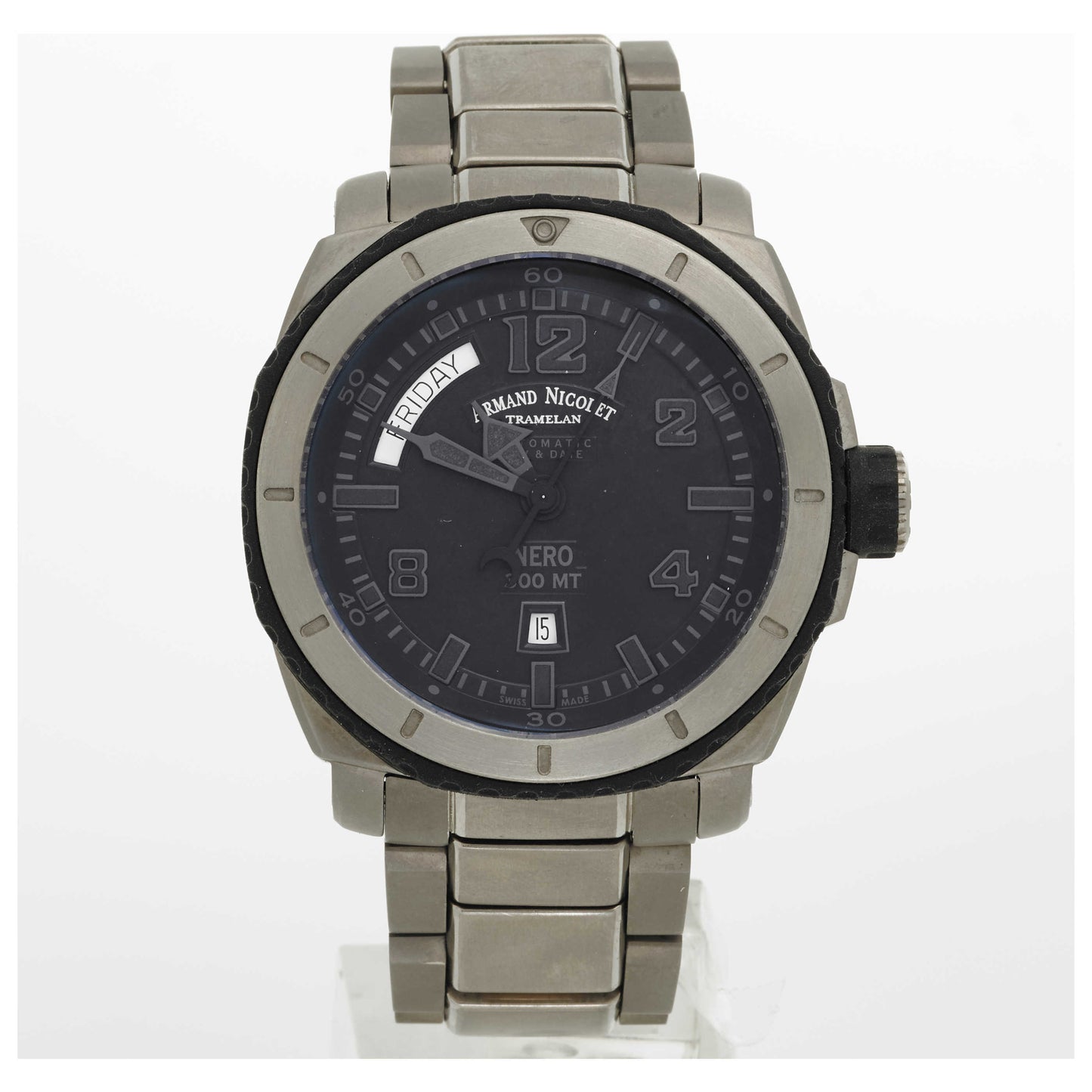 Front view of Armand Nicolet S05 Men's Automatic Watch T610AGN-NR-MT612-PO3