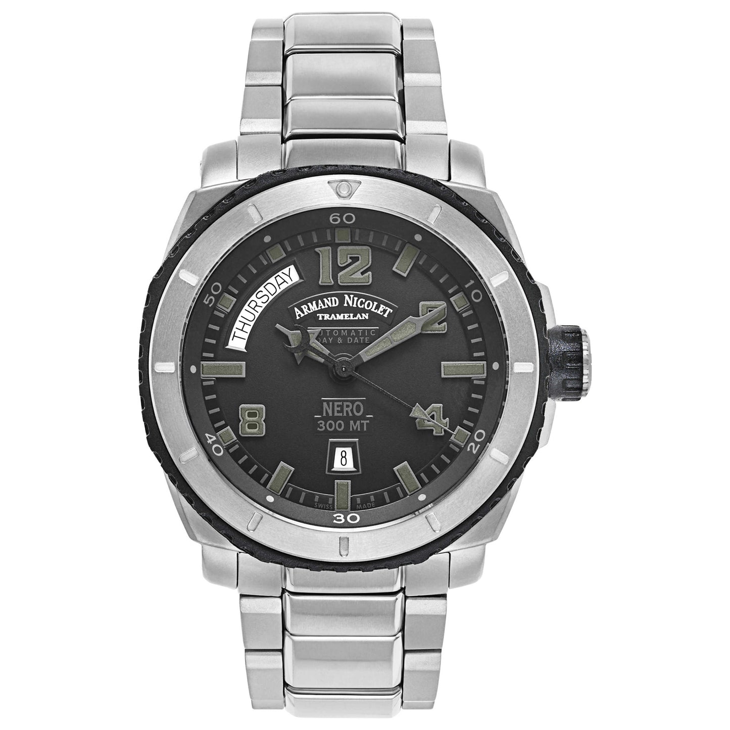 Front view of Armand Nicolet S05 Men's Automatic Watch T610AGN-NR-MT612
