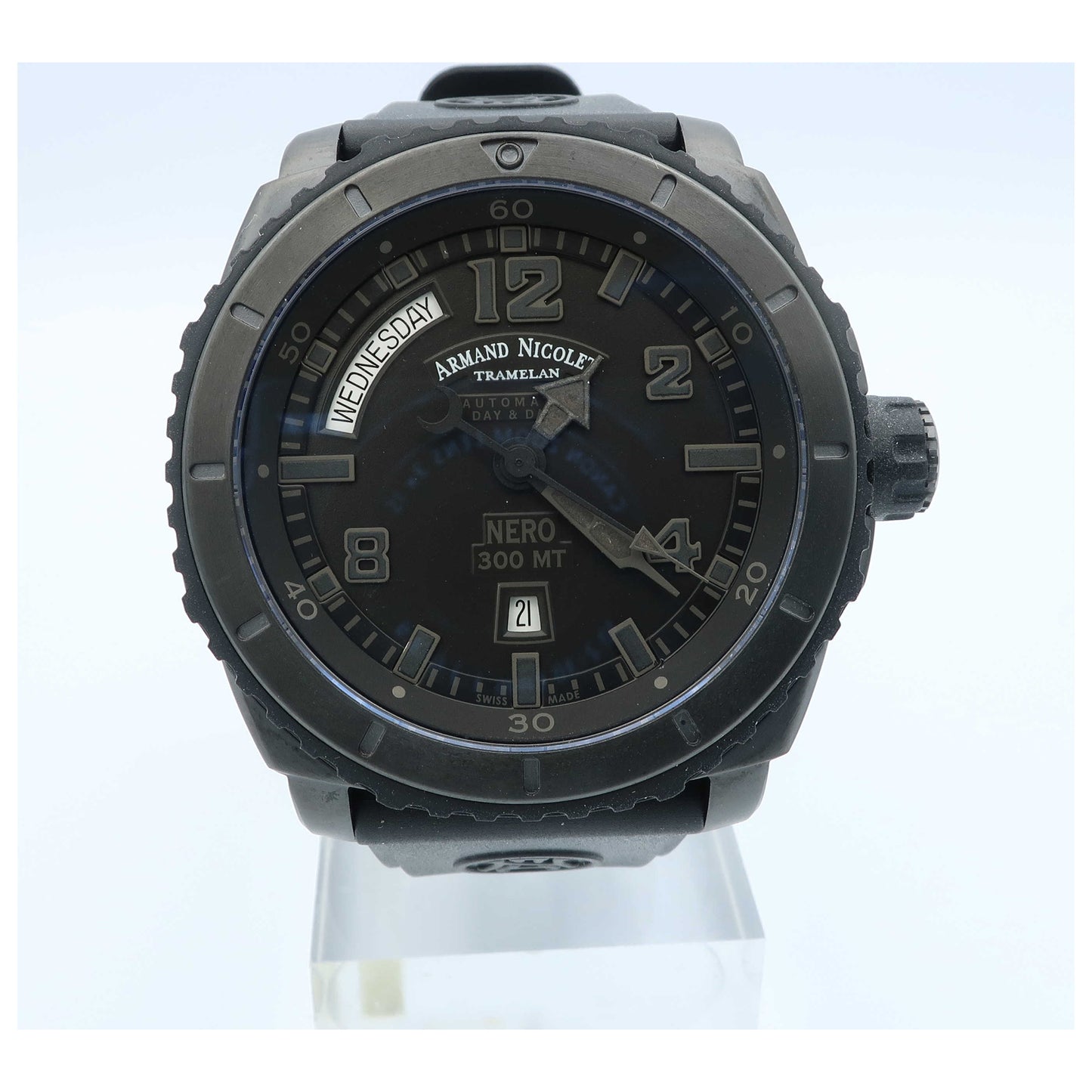 Front view of Armand Nicolet S05 Men's Automatic Watch T610AQN-NR-G9610-SD