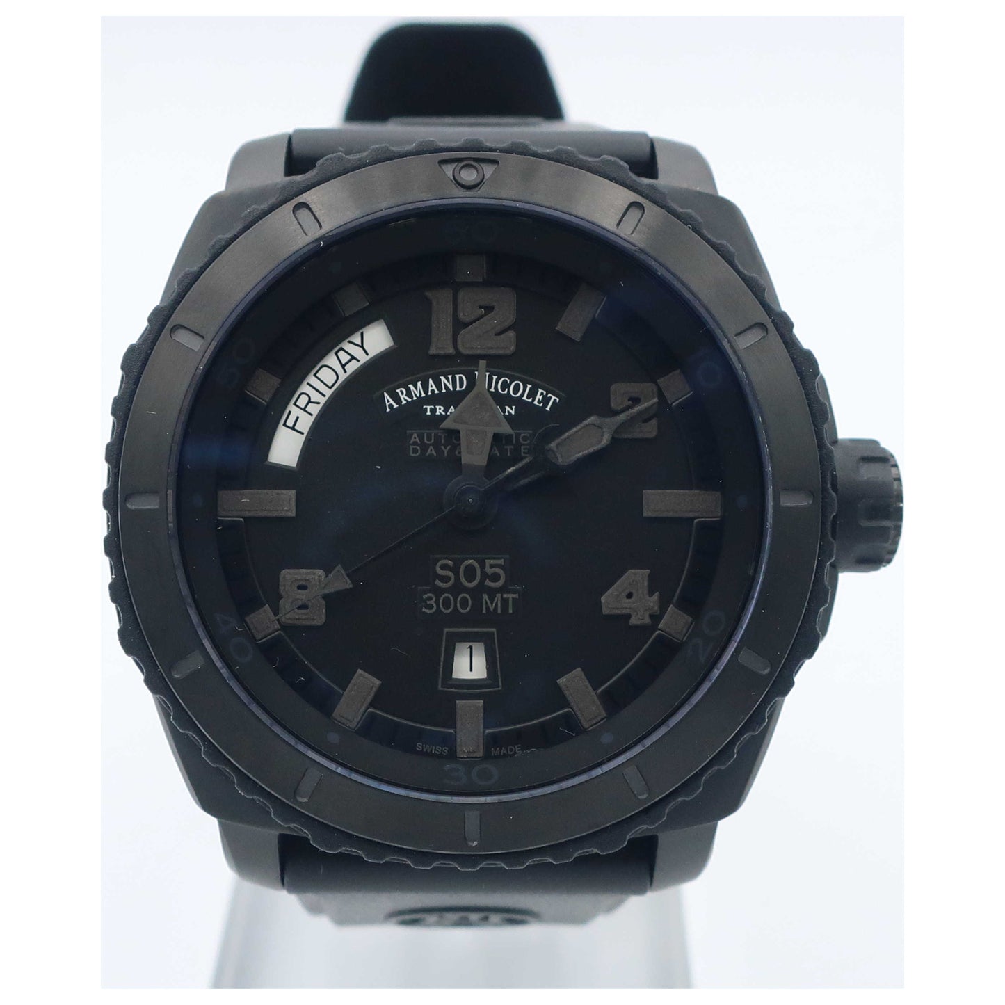 Front view of Armand Nicolet S05 Men's Automatic Watch T610N-1-NR-G9610-SD