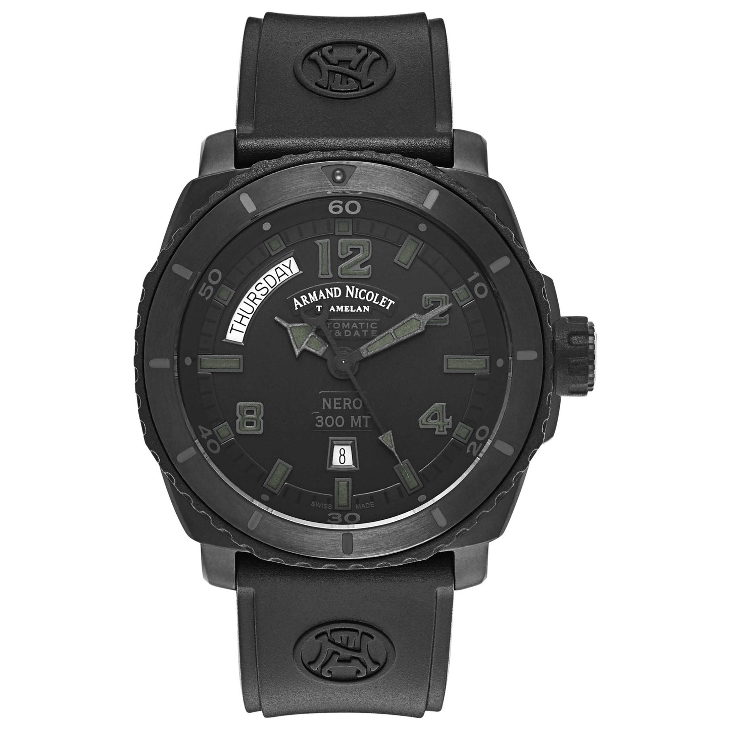 Front view of Armand Nicolet S05 Men's Automatic Watch T610N-NR-G9610