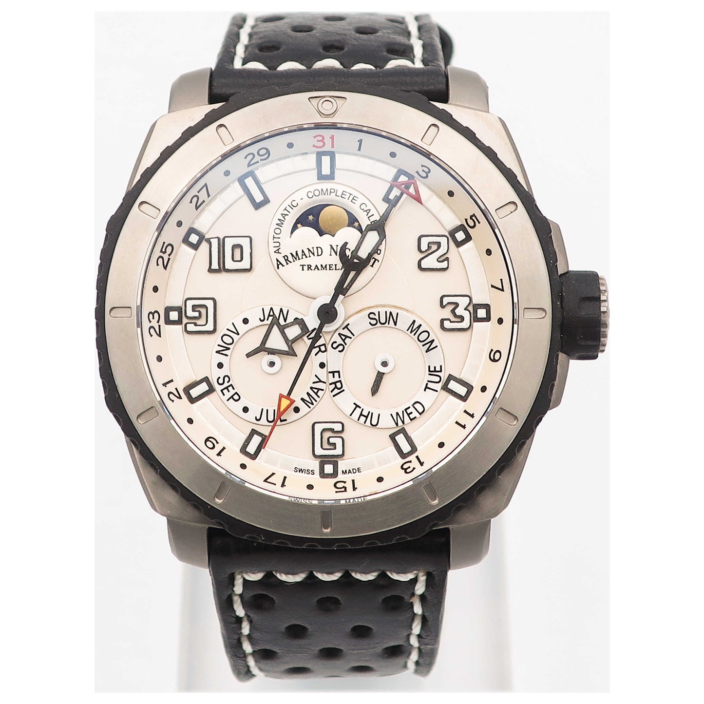 Front view of Armand Nicolet S05 Men's Automatic Watch T612A-AG-P160NR4-SDV