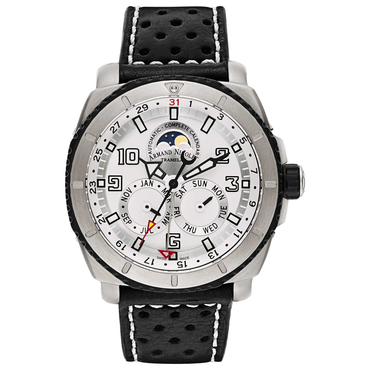 Front view of Armand Nicolet S05 Men's Automatic Watch T612A-AG-P160NR4
