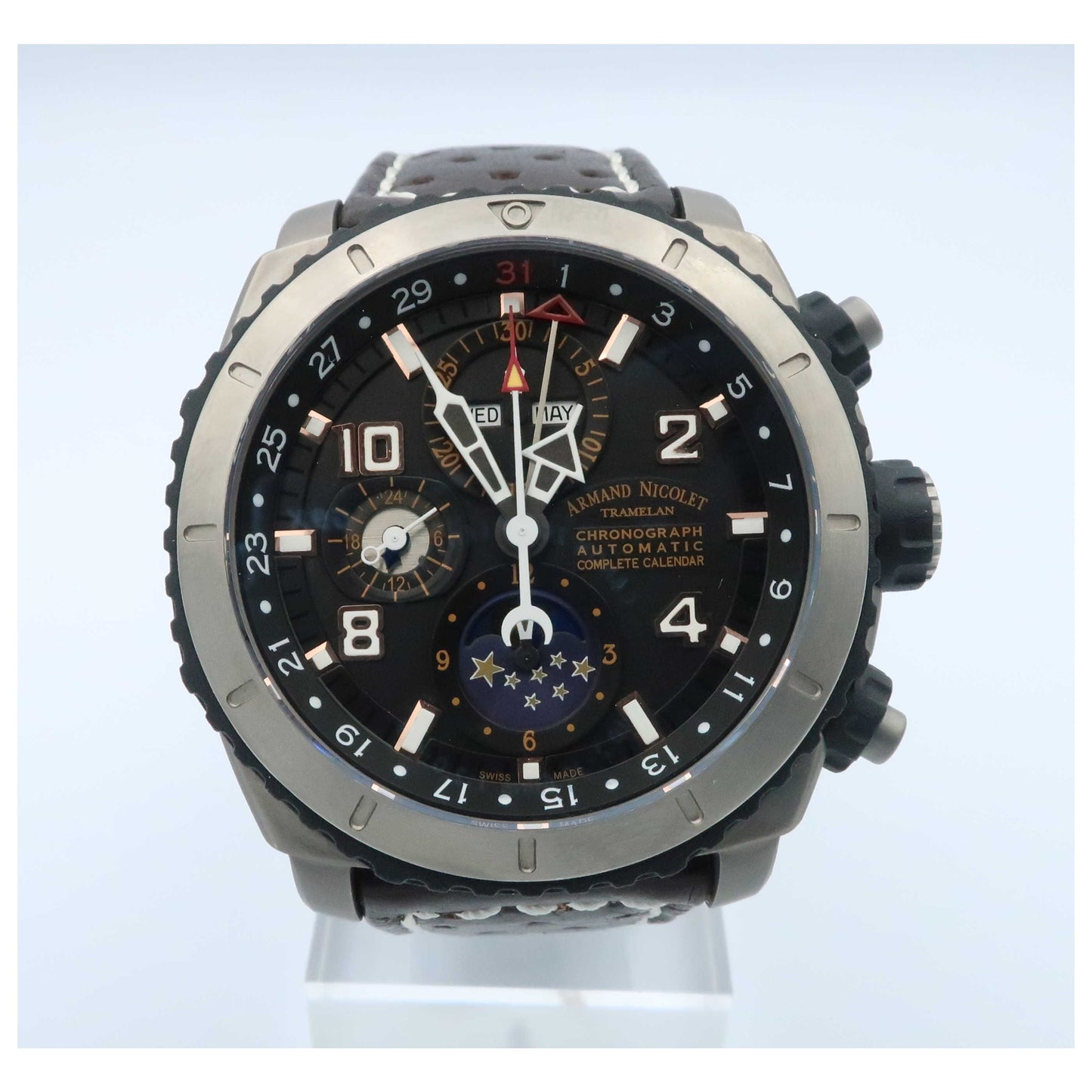 Front view of Armand Nicolet S05 Men's Automatic Watch T614A-NS-P160TM4-SDV