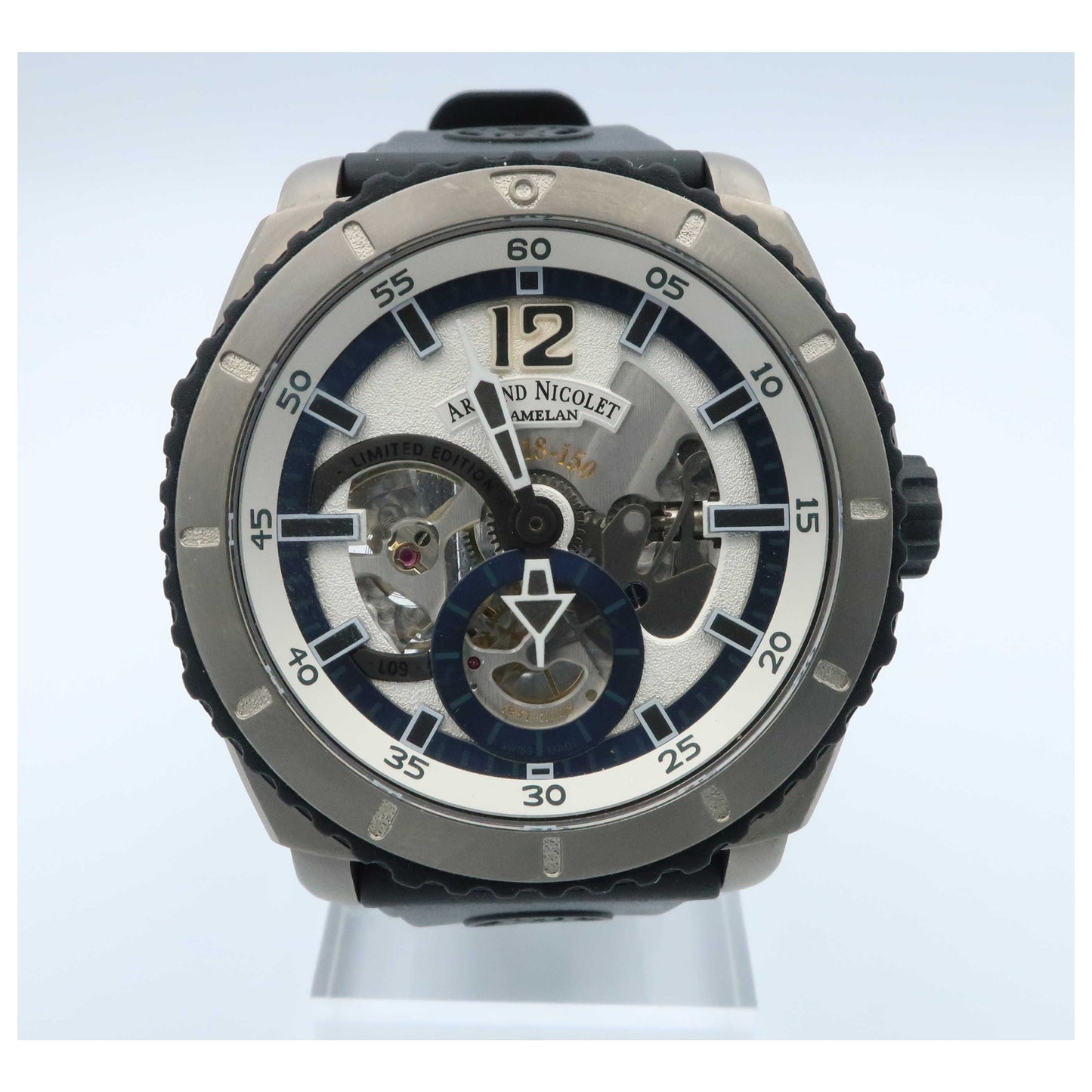 Front view of Armand Nicolet L09 Men's Manual-Wind Watch T619AGN-AG-G9610-SDV