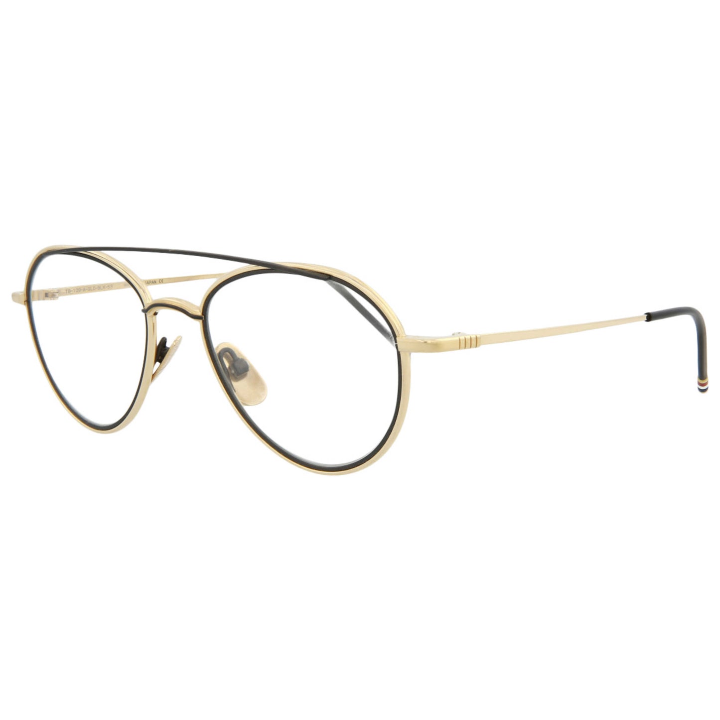 Front view of Thom Browne Novelty Unisex Opticals TB109-AGLDBLK53