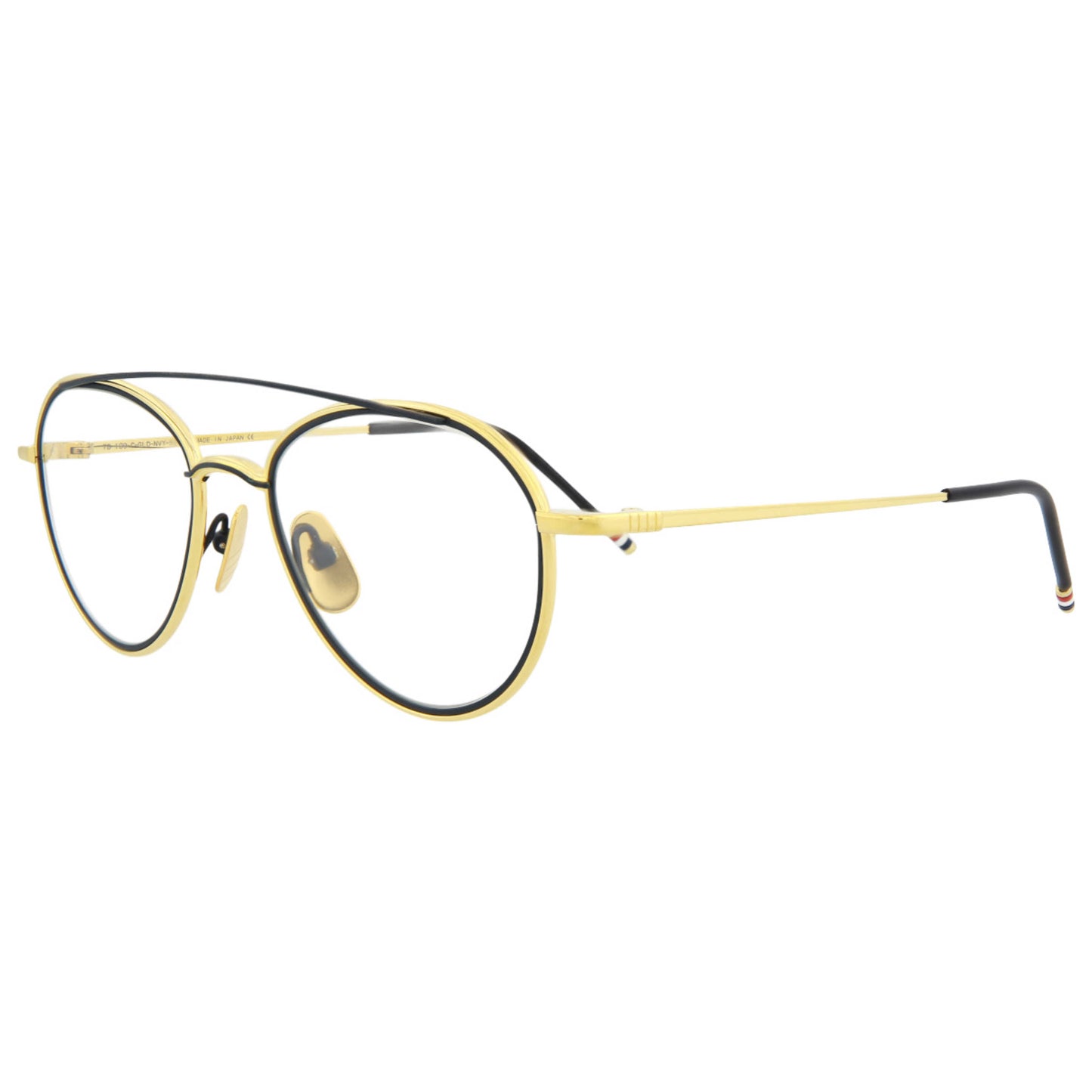 Front view of Thom Browne Novelty Unisex Opticals TB109-CGLDNVY53