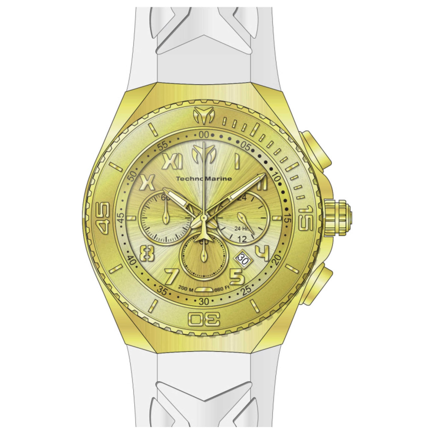 Front view of TechnoMarine Manta Men's Quartz Watch TM-225006