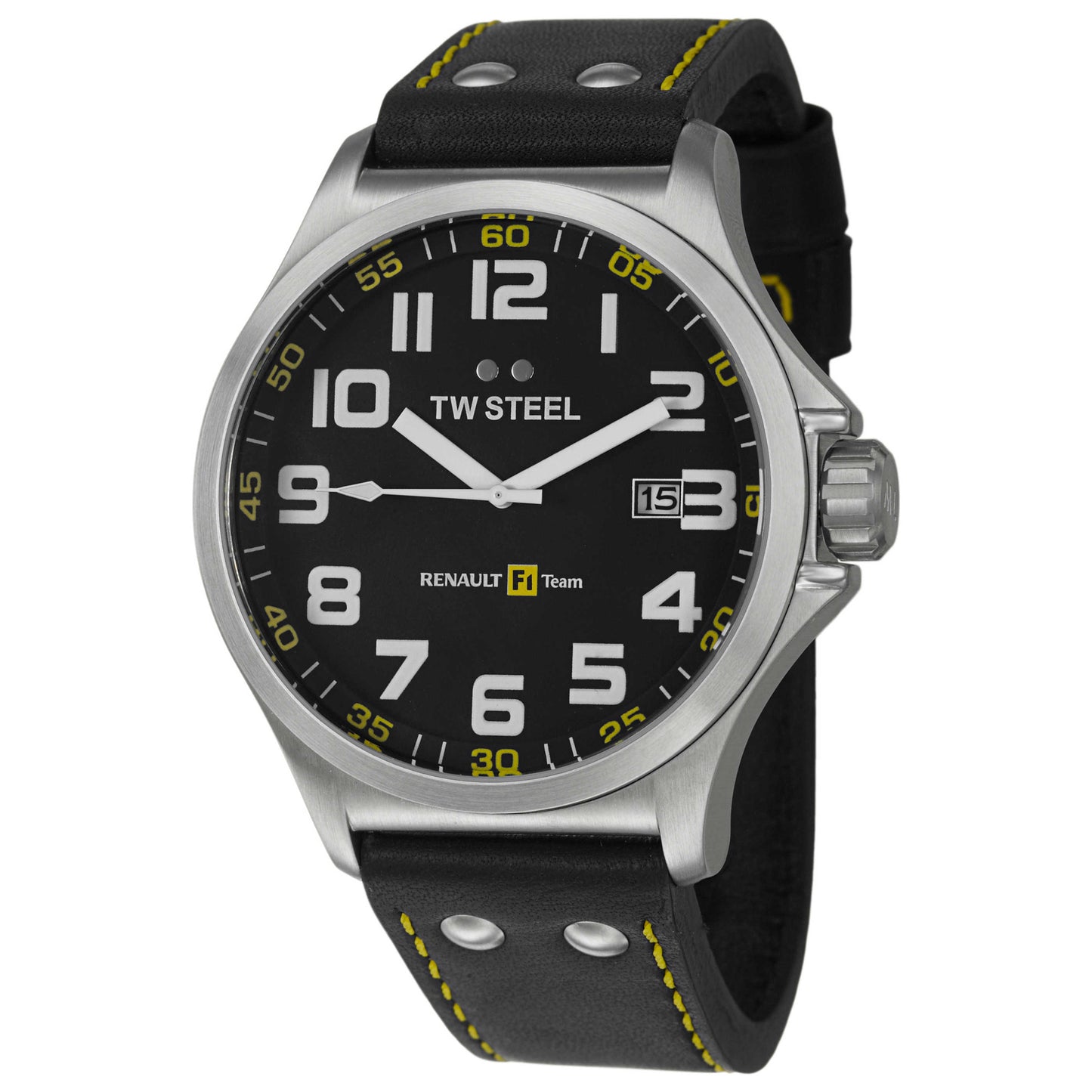 Front view of TW Steel Renault F1 Team Pilot Men's Quartz Watch TW671