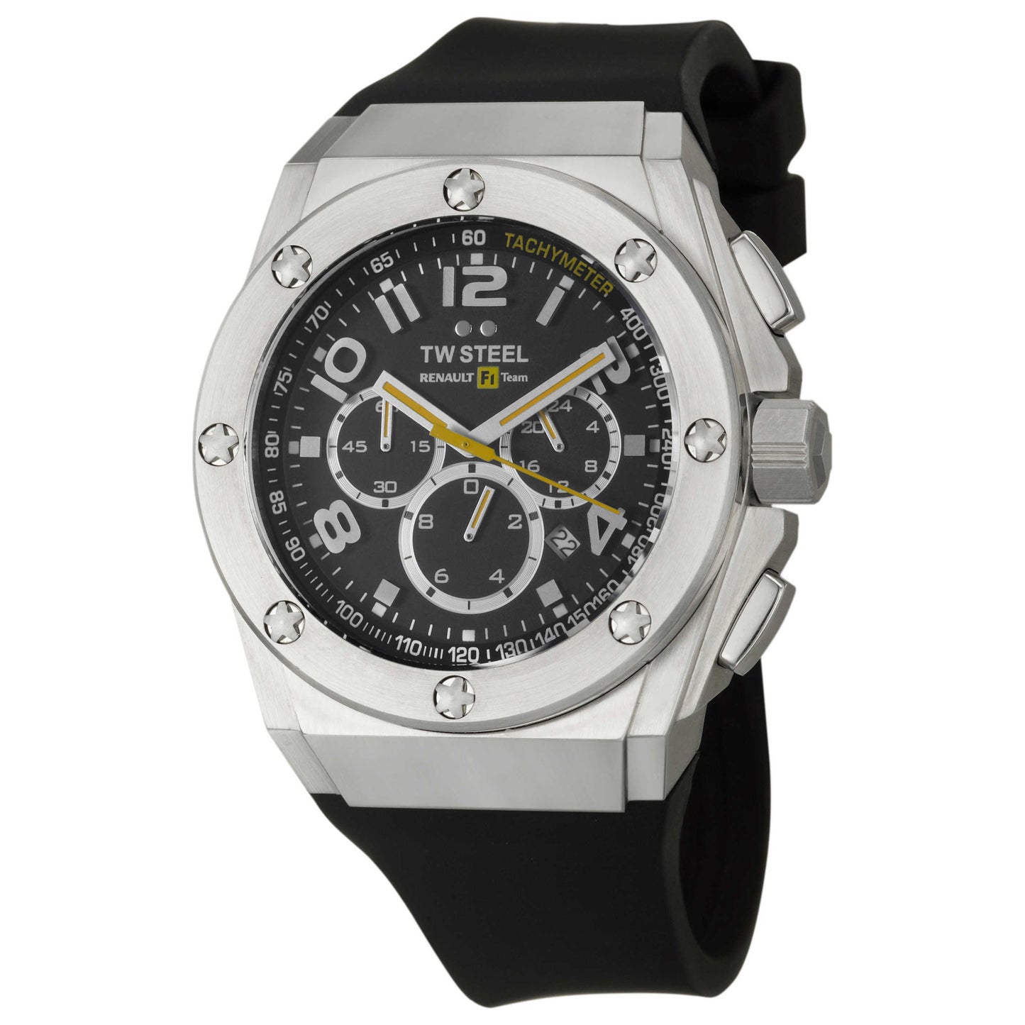 Front view of TW Steel Renault F1 Team Pilot Men's Quartz Watch TW680