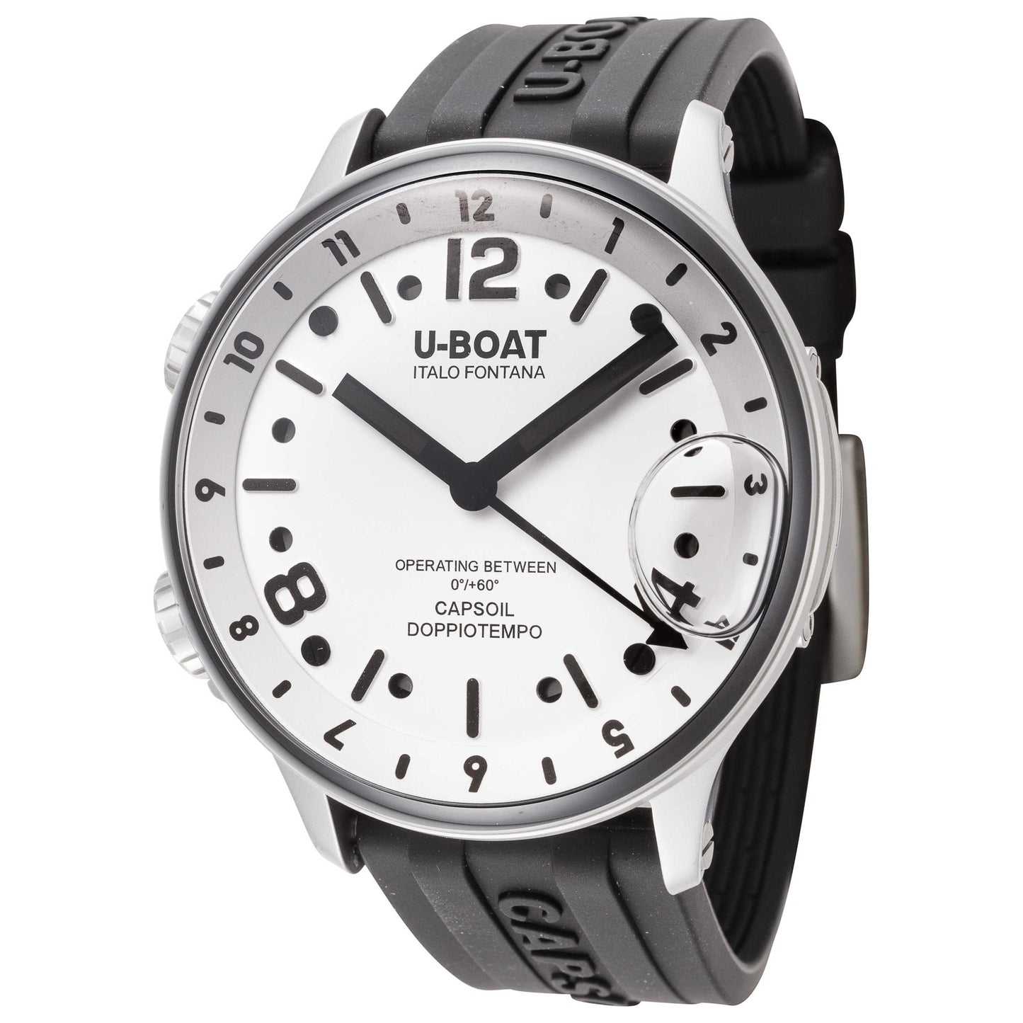 Front view of U-Boat Capsoil Doppiotempo Men's Quartz Watch UB-8888-B