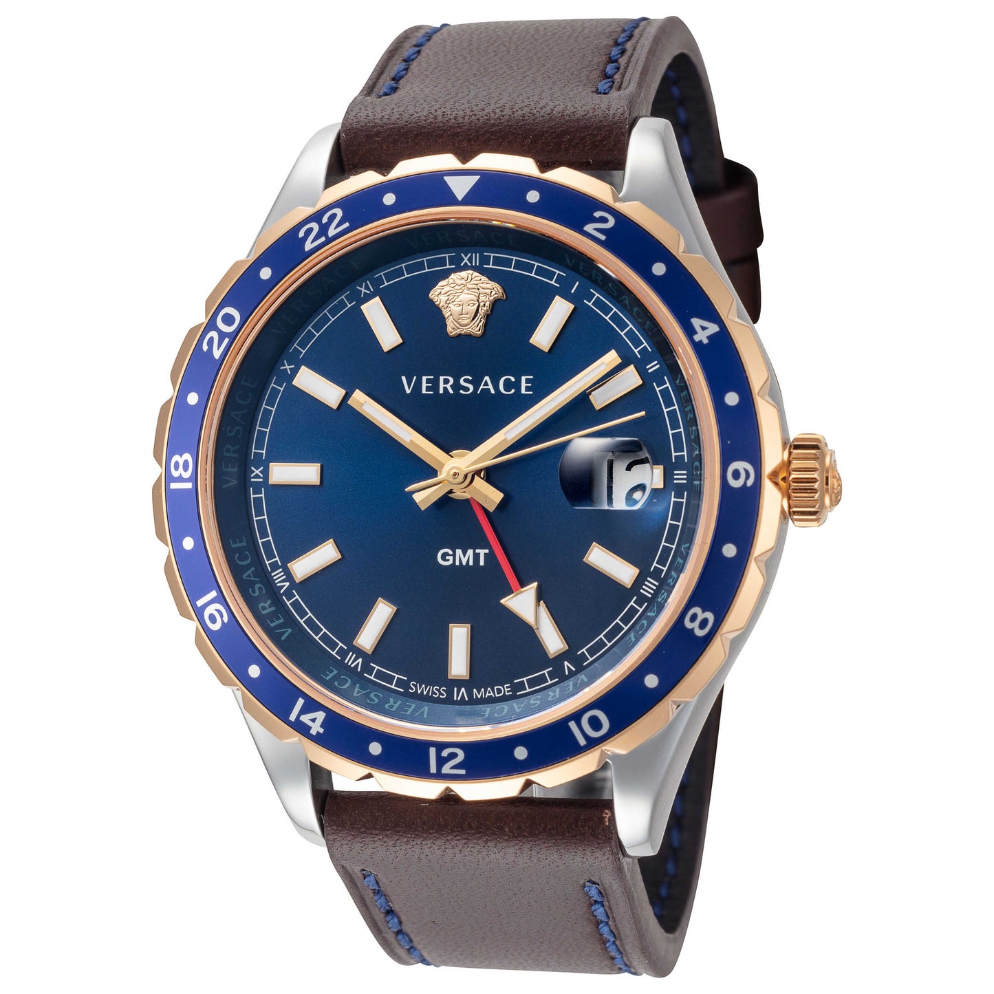 Front view of Versace Hellenyium Men's Quartz Watch V11080017