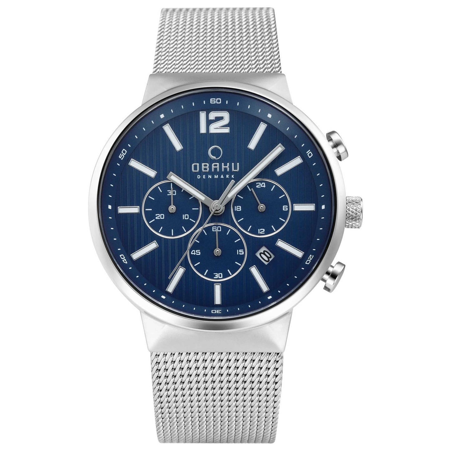 Front view of Obaku Storm Men's Quartz Watch V180GCCLMC