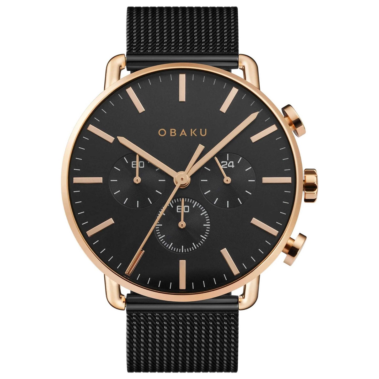 Front view of Obaku Havn Men's Quartz Watch V232GCVBMB