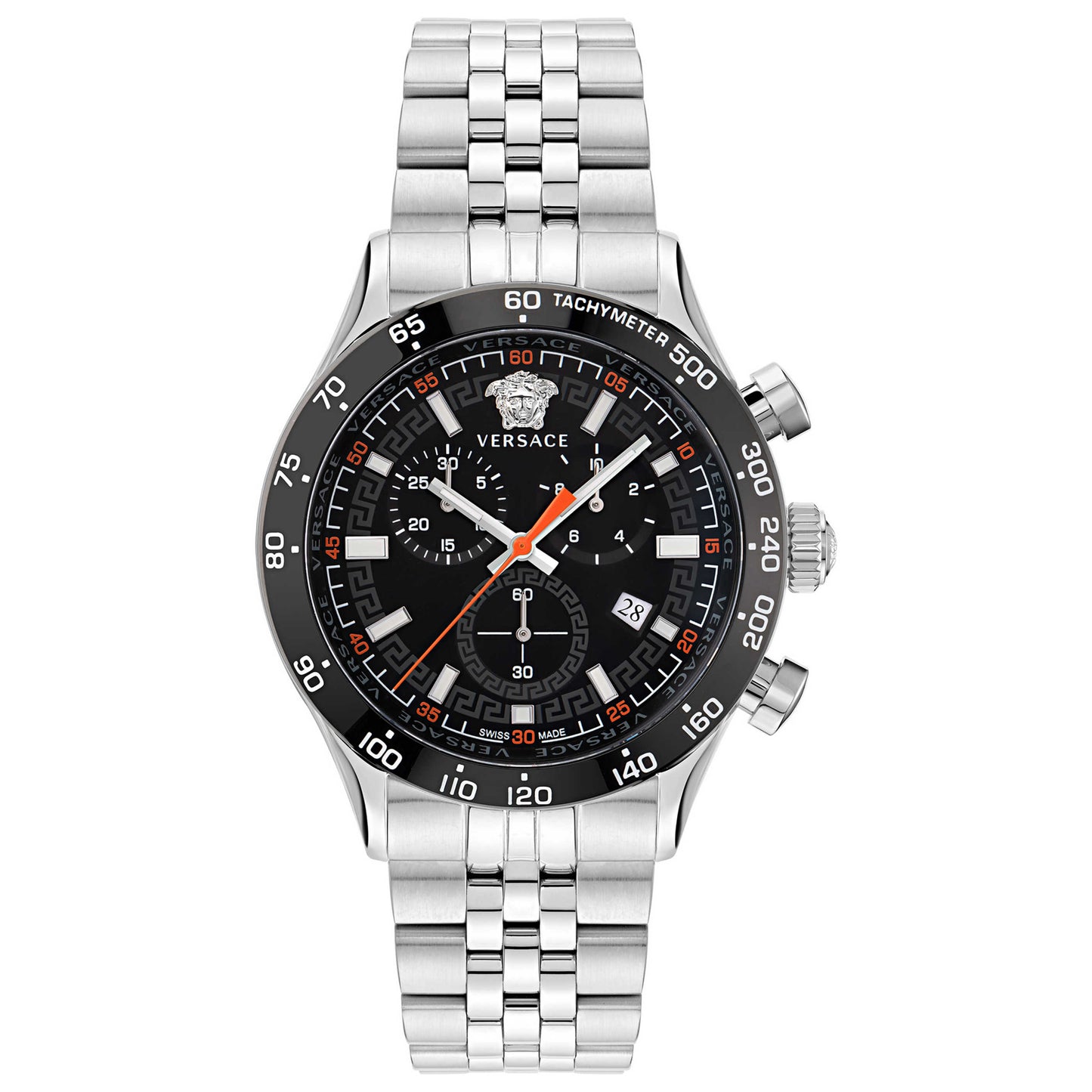 Front view of Versace Hellenyium Chrono Men's Quartz Watch VE2U00322