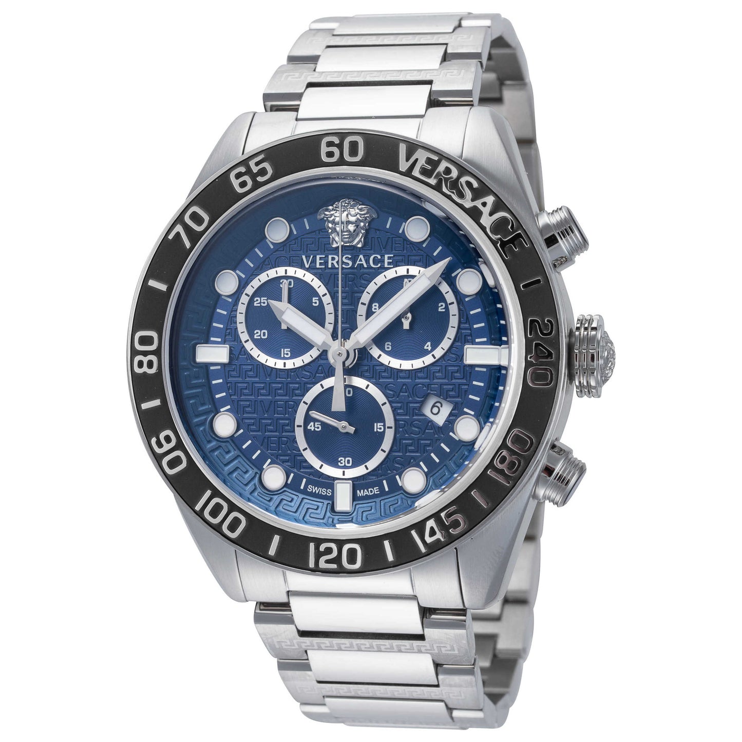 Front view of Versace Greca Dome Men's Quartz Watch VE6K00323